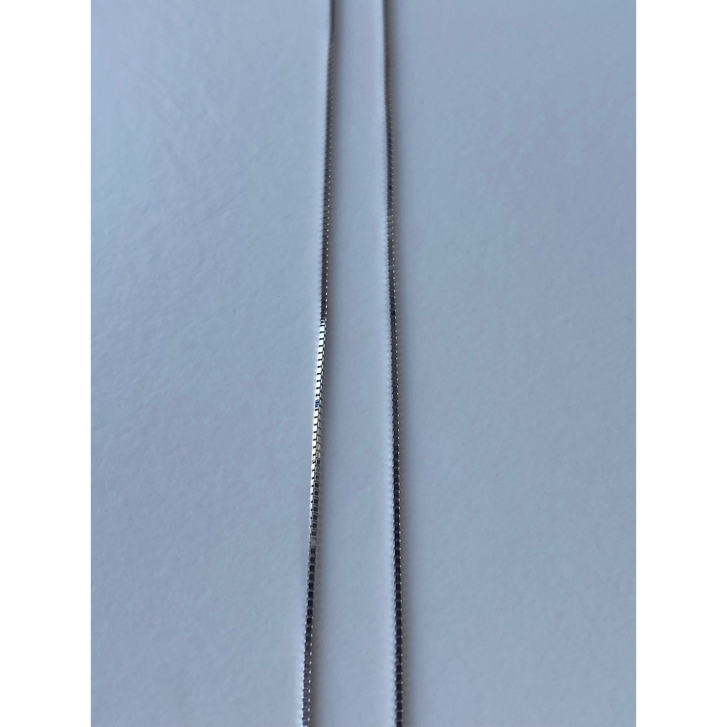 Solid 10k White Gold Box Chain Necklace - 24.5 inches