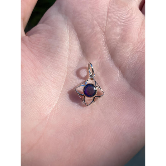 Vintage Solid 14k White Gold Multi Colored Red Cubic Zirconia Stick Pin Conversion Charm