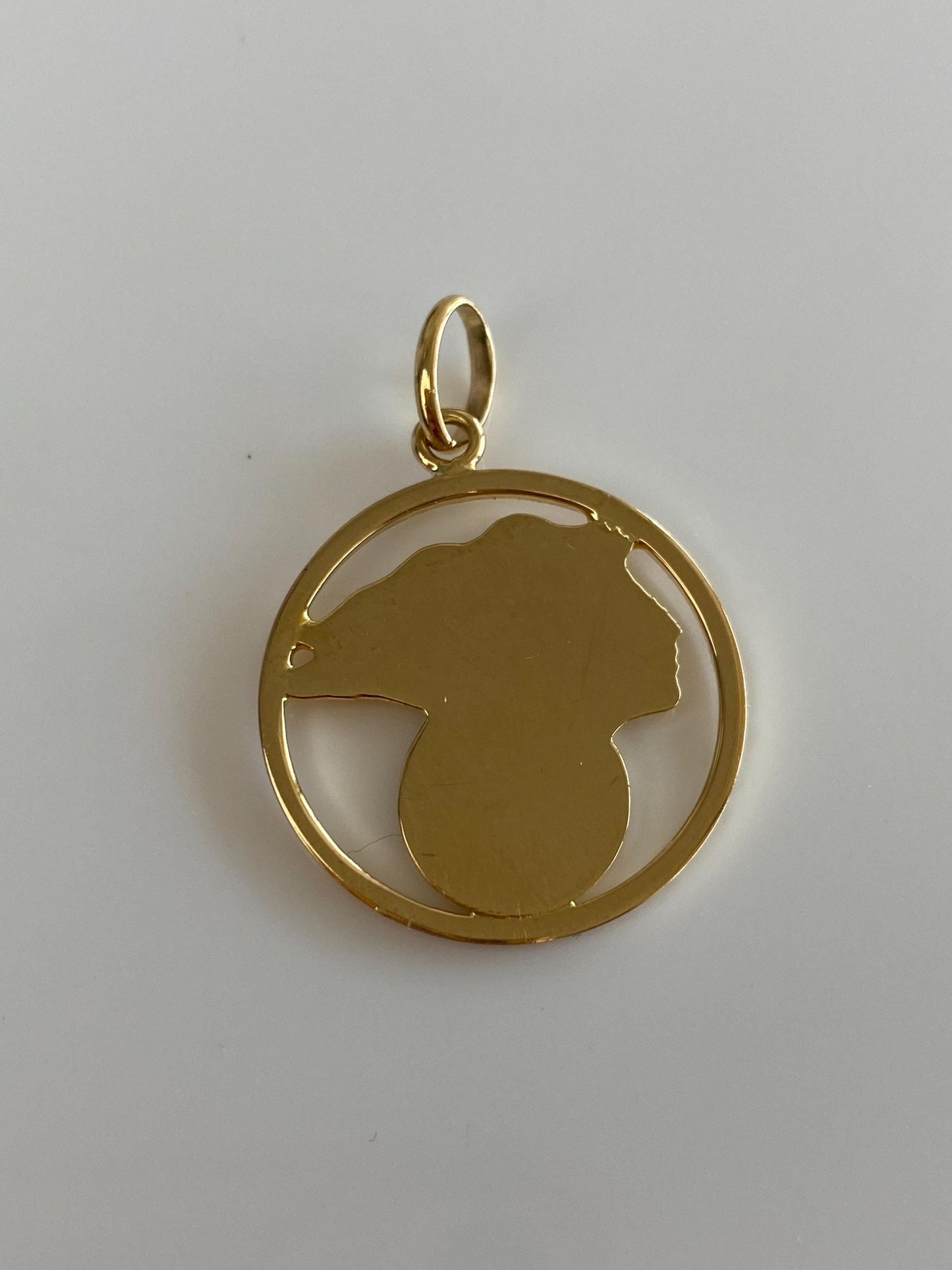 Vintage Solid 18k Yellow Gold Fortuna Goddess of Fortune Charm