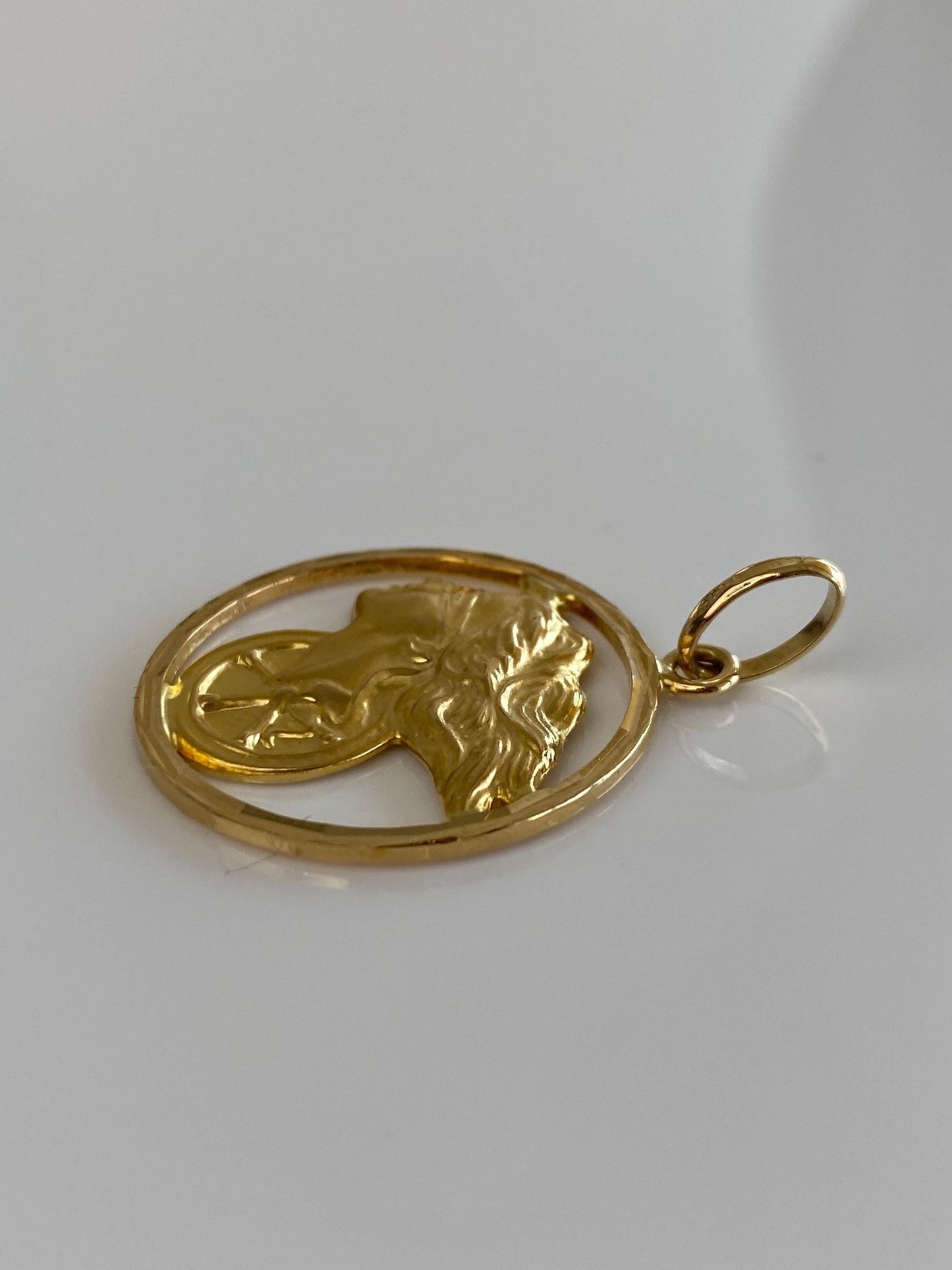 Vintage Solid 18k Yellow Gold Fortuna Goddess of Fortune Charm