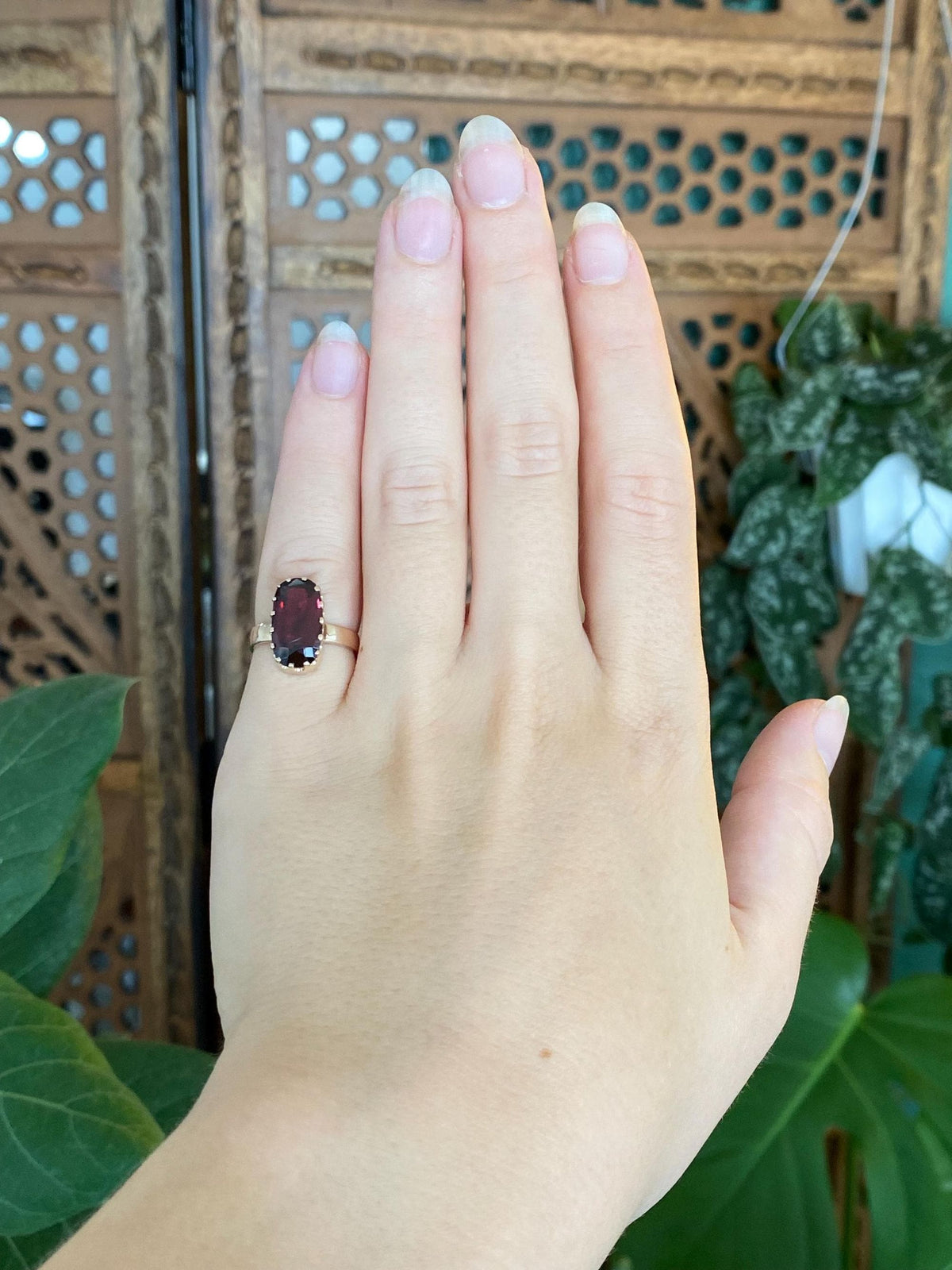 Vintage Solid 10k Yellow Gold Pink Tourmaline Ring - Size 4.5