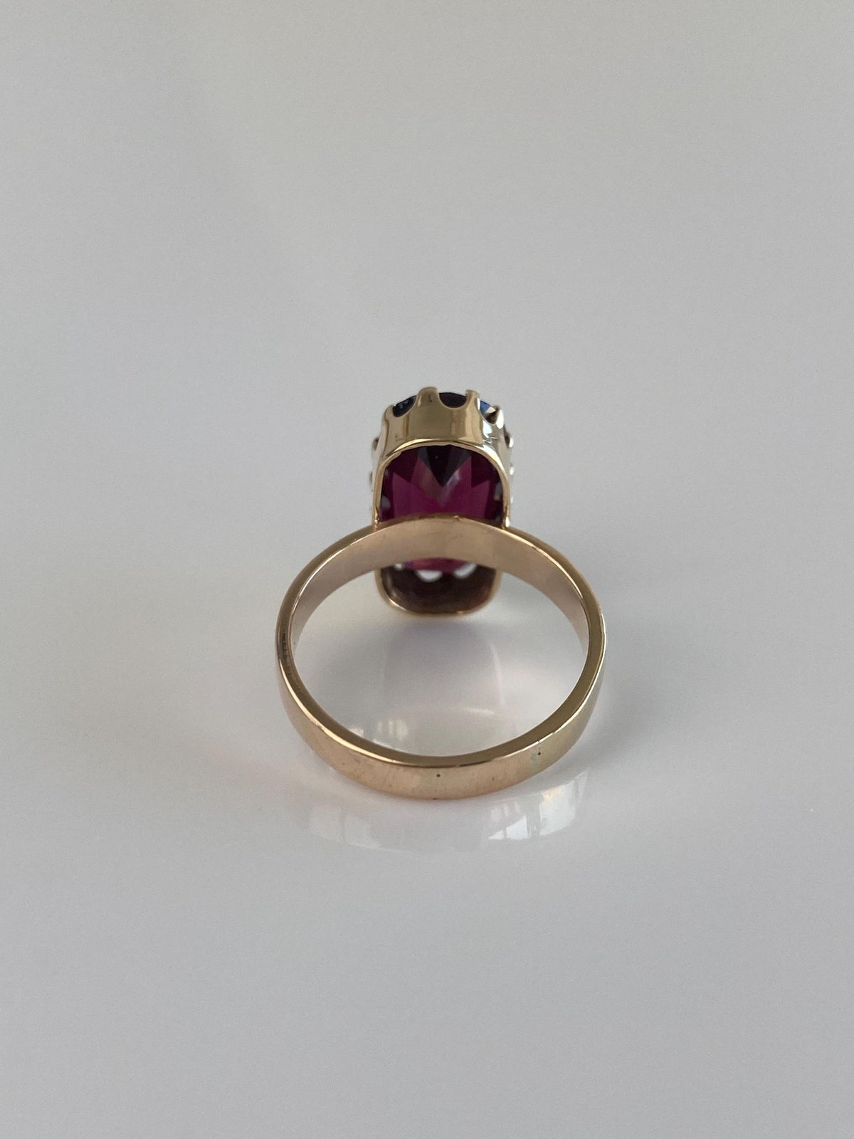 Vintage Solid 10k Yellow Gold Pink Tourmaline Ring - Size 4.5
