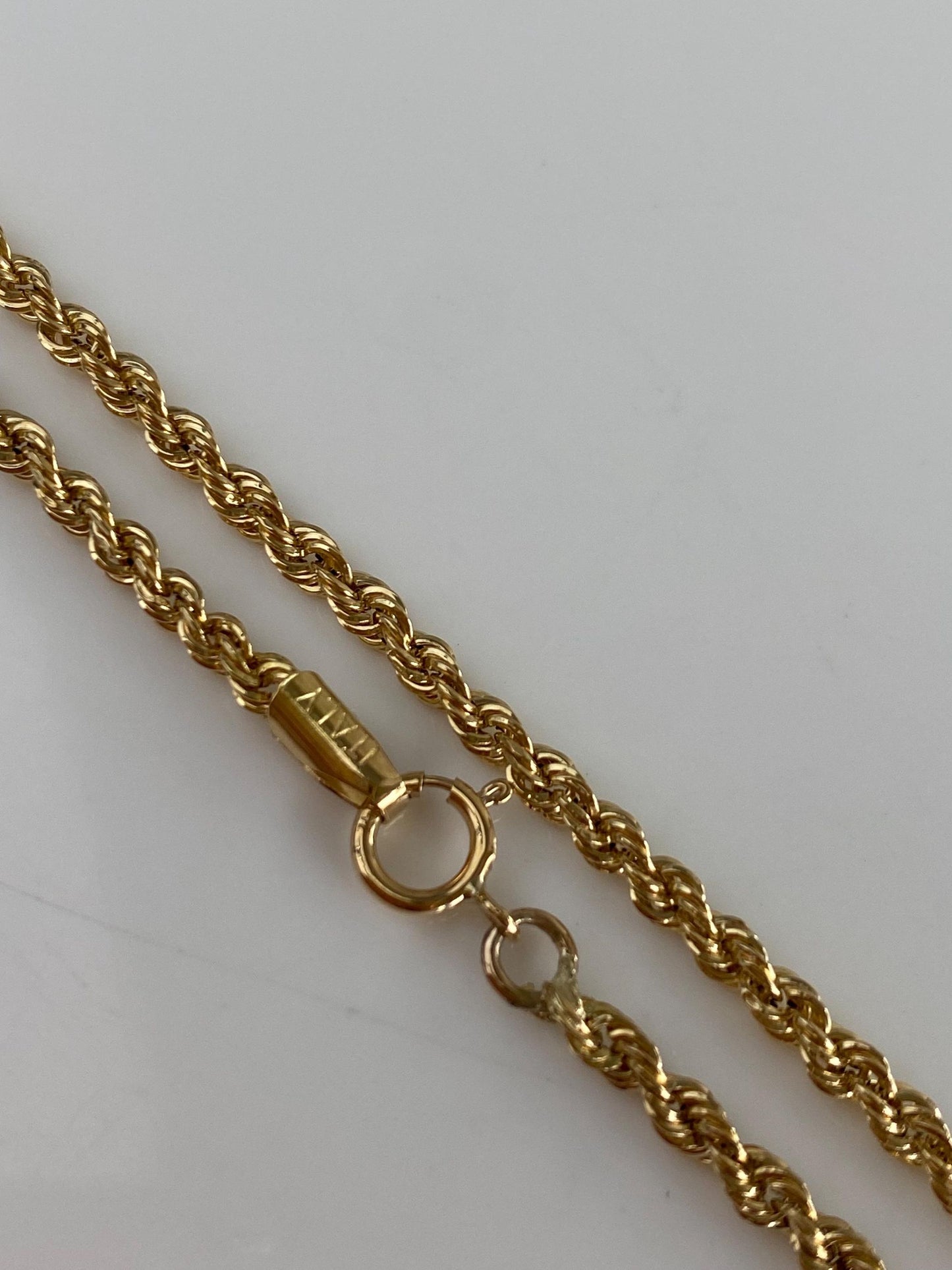 Vintage 18k Yellow Gold Rope Chain Bracelet - 9 inches