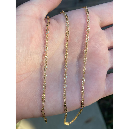 Vintage Solid 18k Yellow Gold Loose Weave Twist Chain Necklace - 31.75 inches