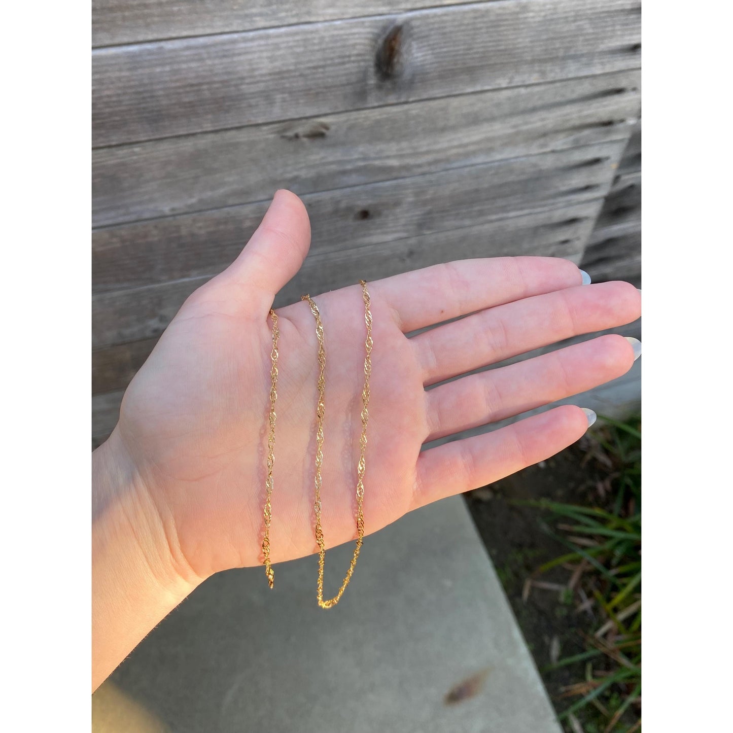 Vintage Solid 18k Yellow Gold Loose Weave Twist Chain Necklace - 31.75 inches