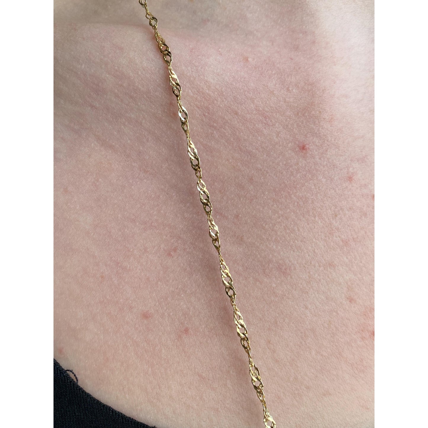 Vintage Solid 18k Yellow Gold Loose Weave Twist Chain Necklace - 31.75 inches