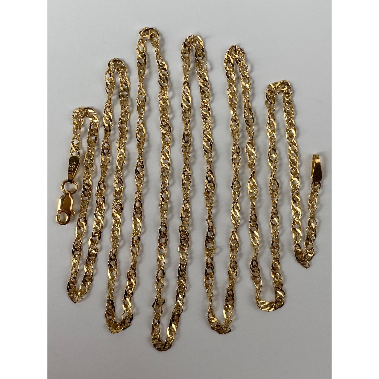 Vintage Solid 18k Yellow Gold Loose Weave Twist Chain Necklace - 31.75 inches