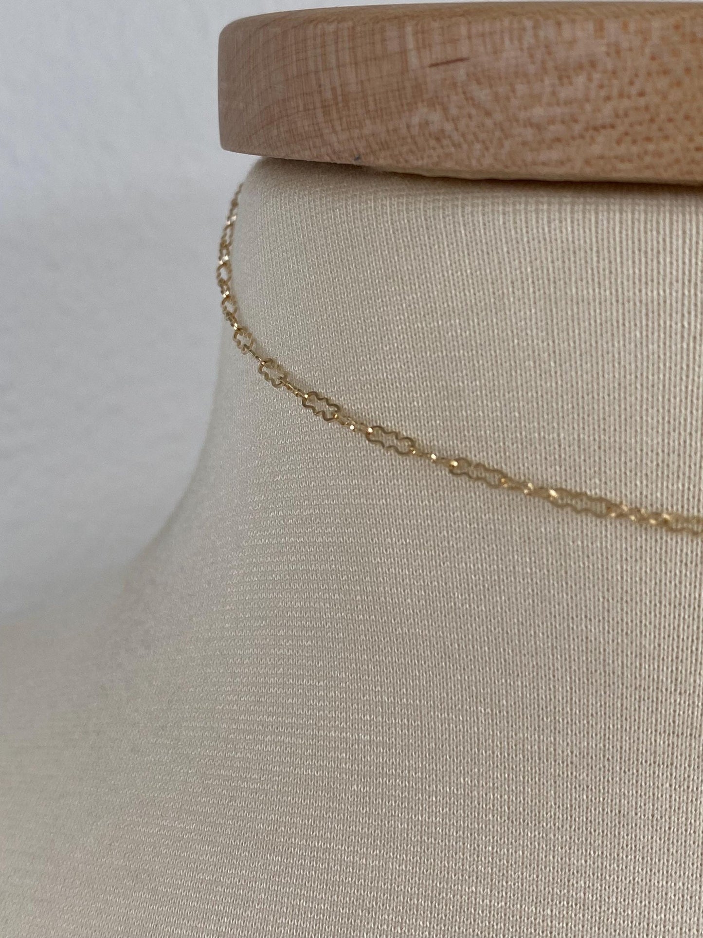 Vintage Solid 14k Yellow Gold Fancy Chain Necklace - 13.75 inches