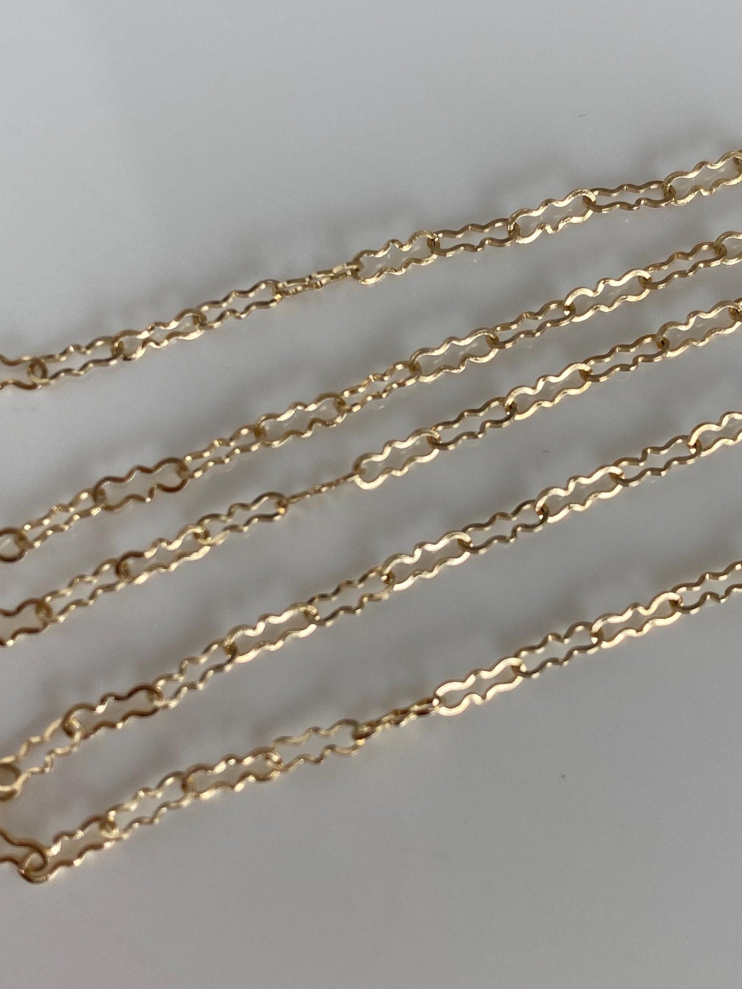 Vintage Solid 14k Yellow Gold Fancy Chain Necklace - 13.75 inches
