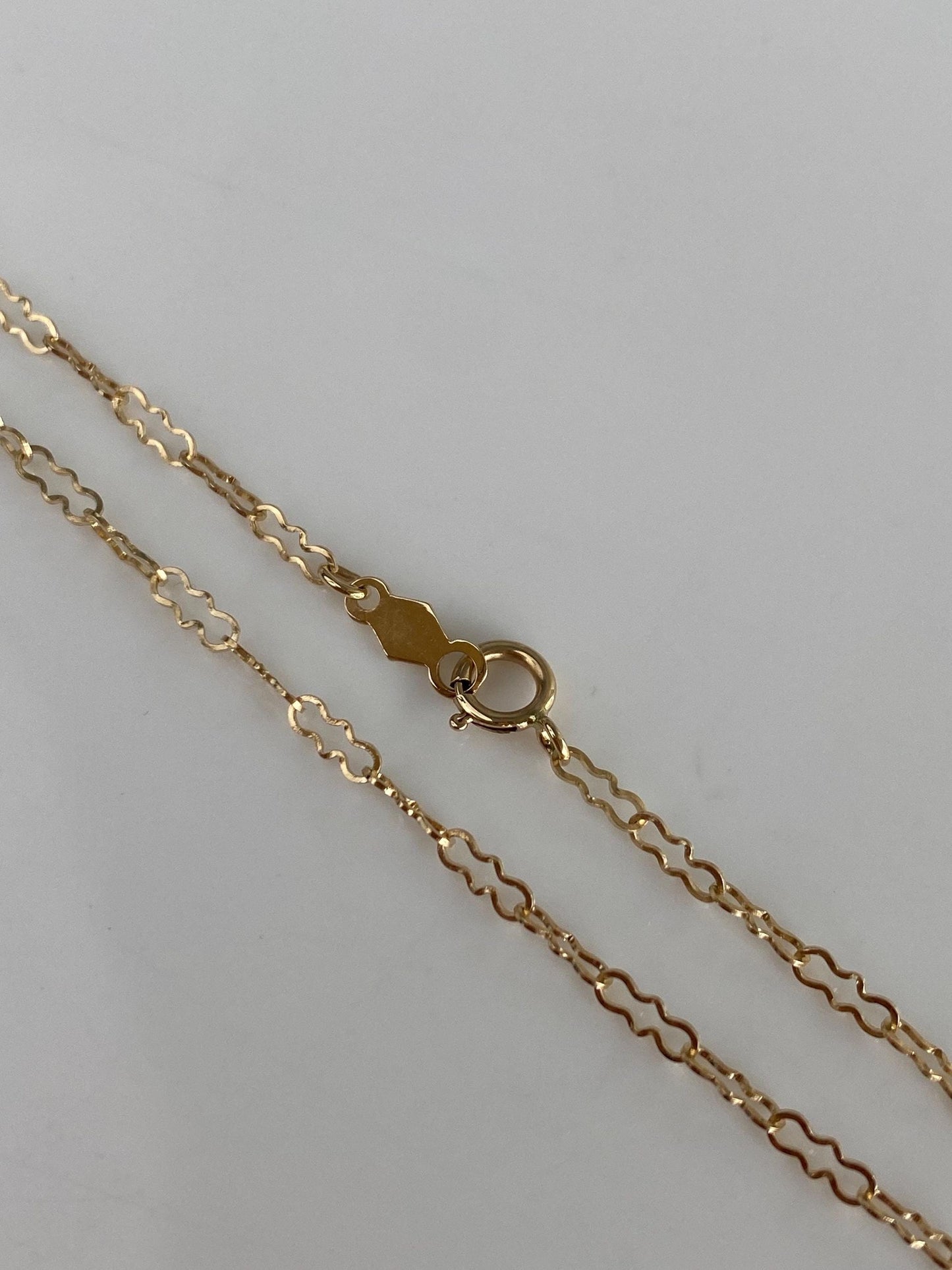 Vintage Solid 14k Yellow Gold Fancy Chain Necklace - 13.75 inches