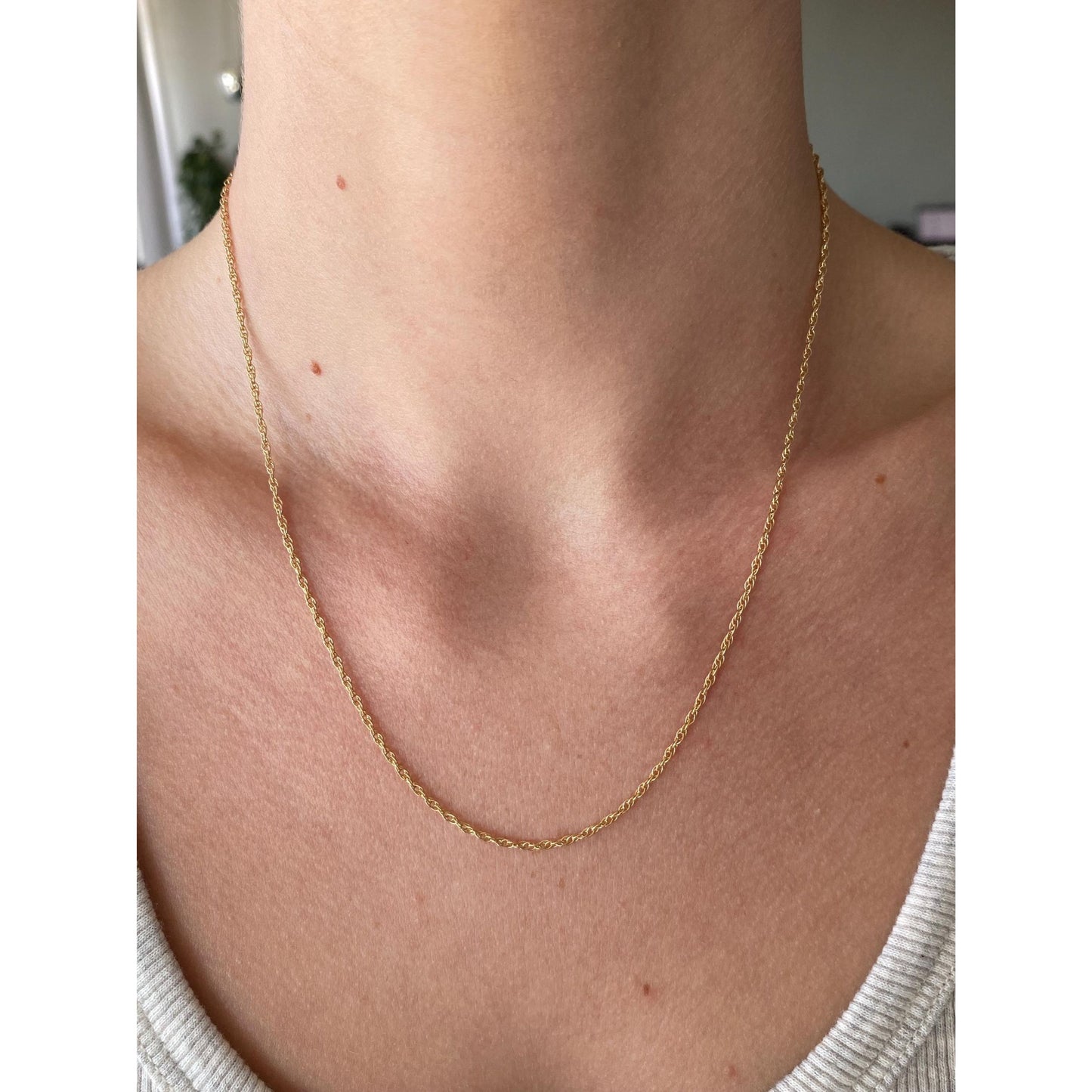Vintage Solid 14k Yellow Gold Chain Necklace - 18.25 inches