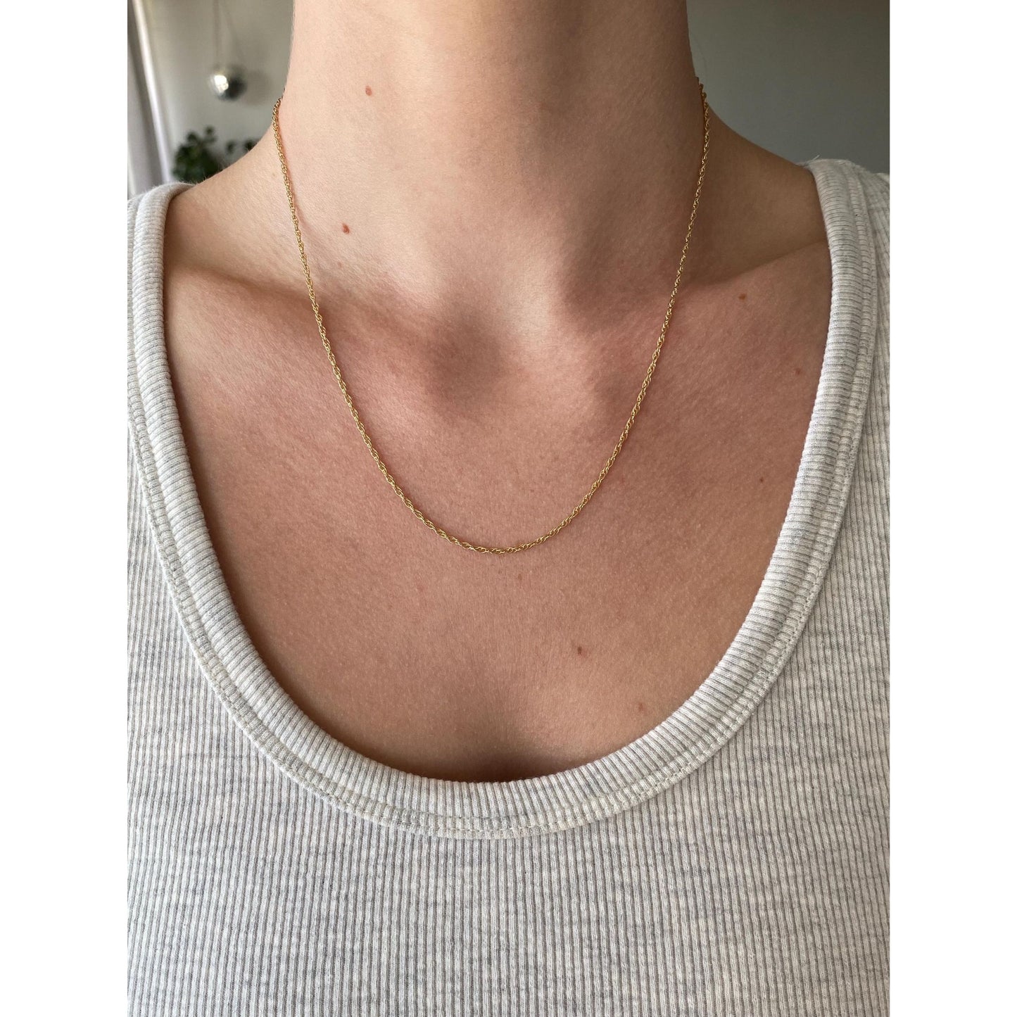 Vintage Solid 14k Yellow Gold Chain Necklace - 18.25 inches