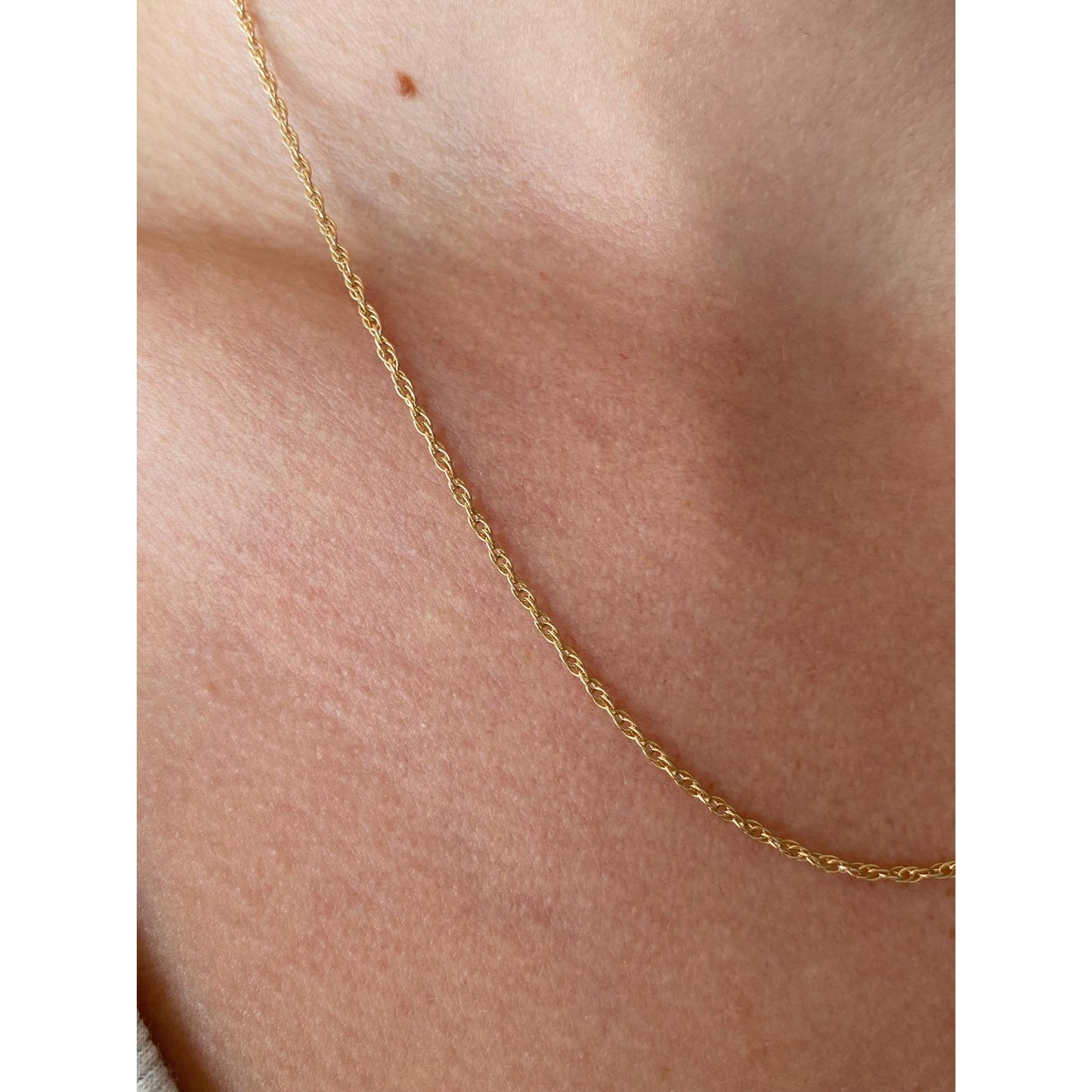 Vintage Solid 14k Yellow Gold Chain Necklace - 18.25 inches