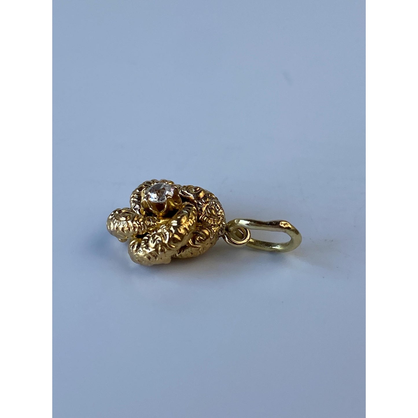 Vintage 18k Yellow Gold Diamond Knot Charm
