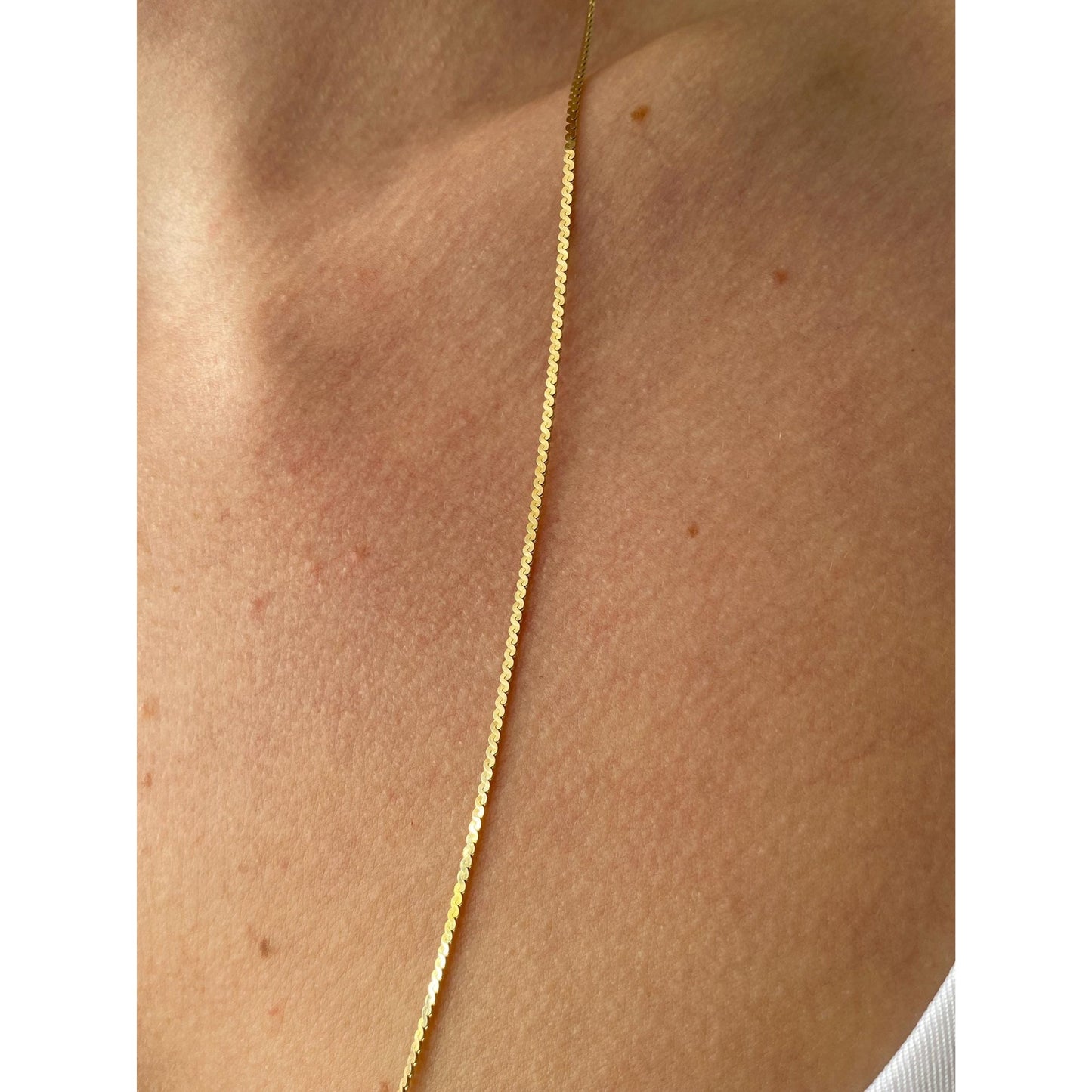 Vintage Solid 14k Yellow Gold Long Serpentine Chain Necklace - 24 inches