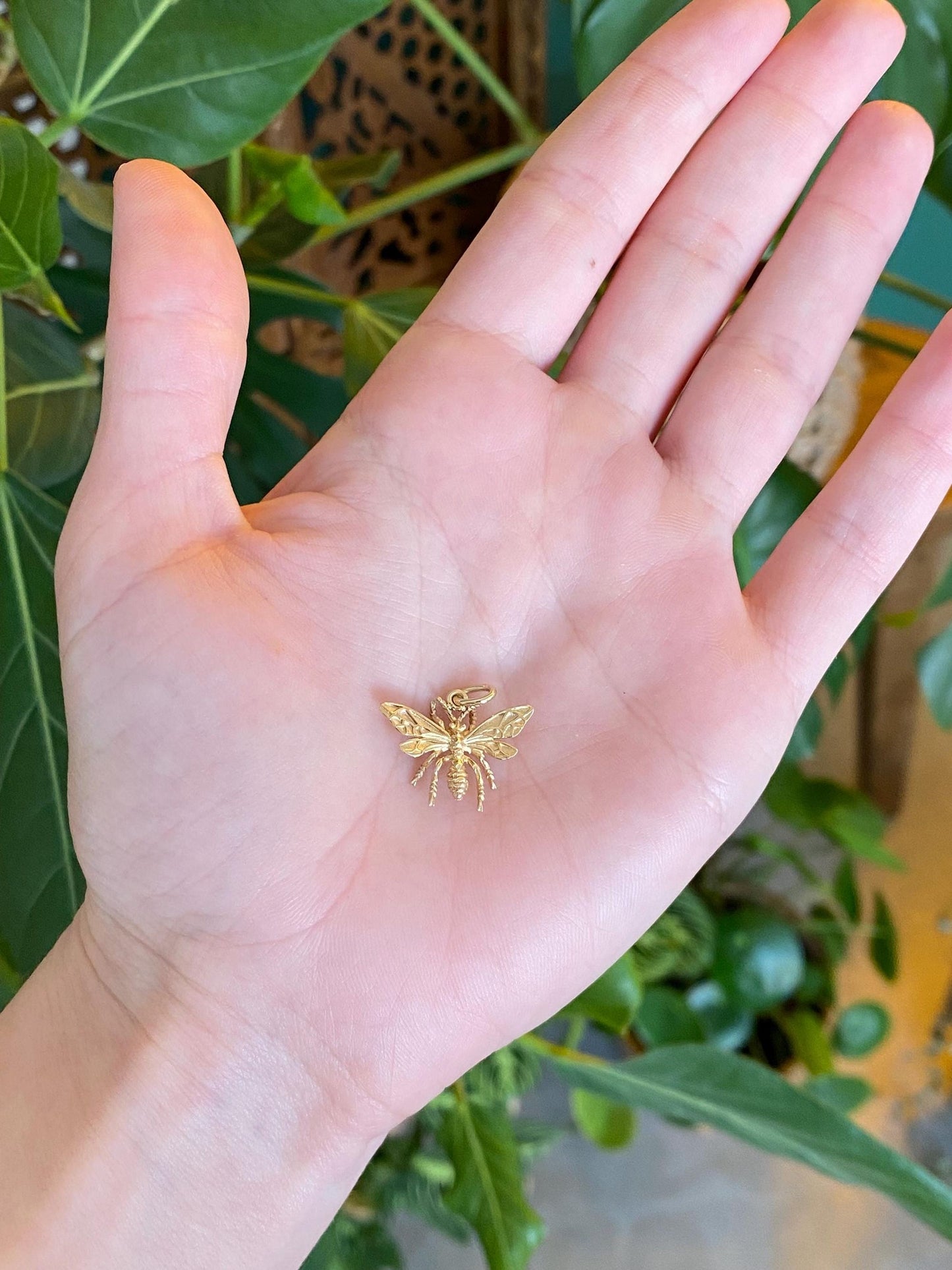 Vintage Solid 14k Yellow Gold Bug Charm