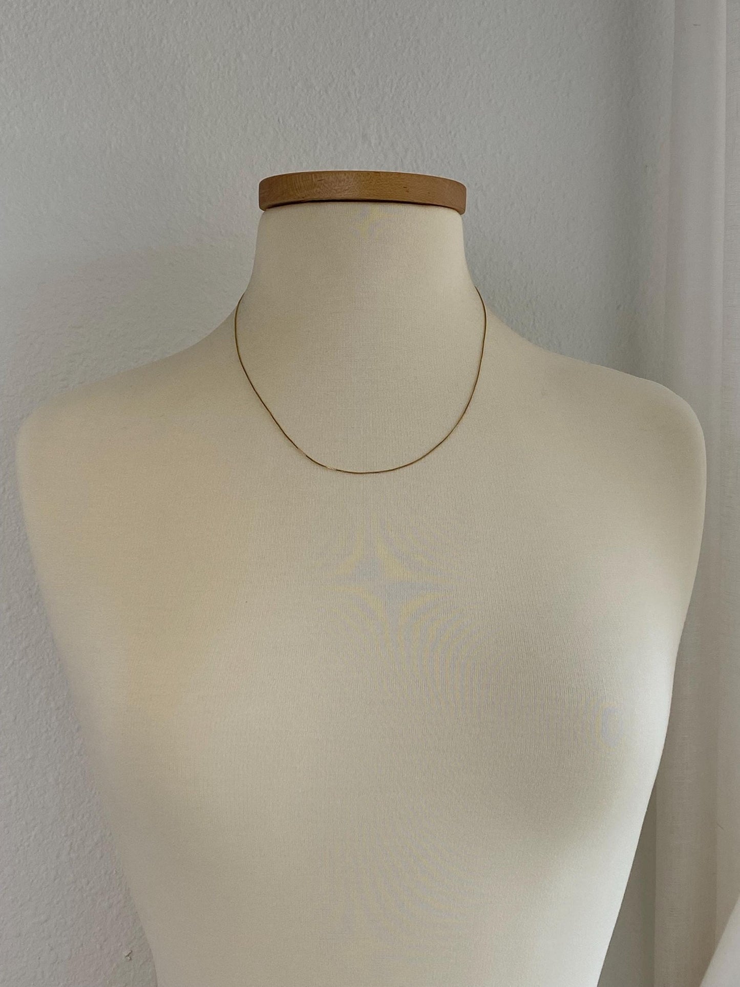 Vintage Solid 10k Yellow Gold Dainty Box Chain Necklace - 20 inches