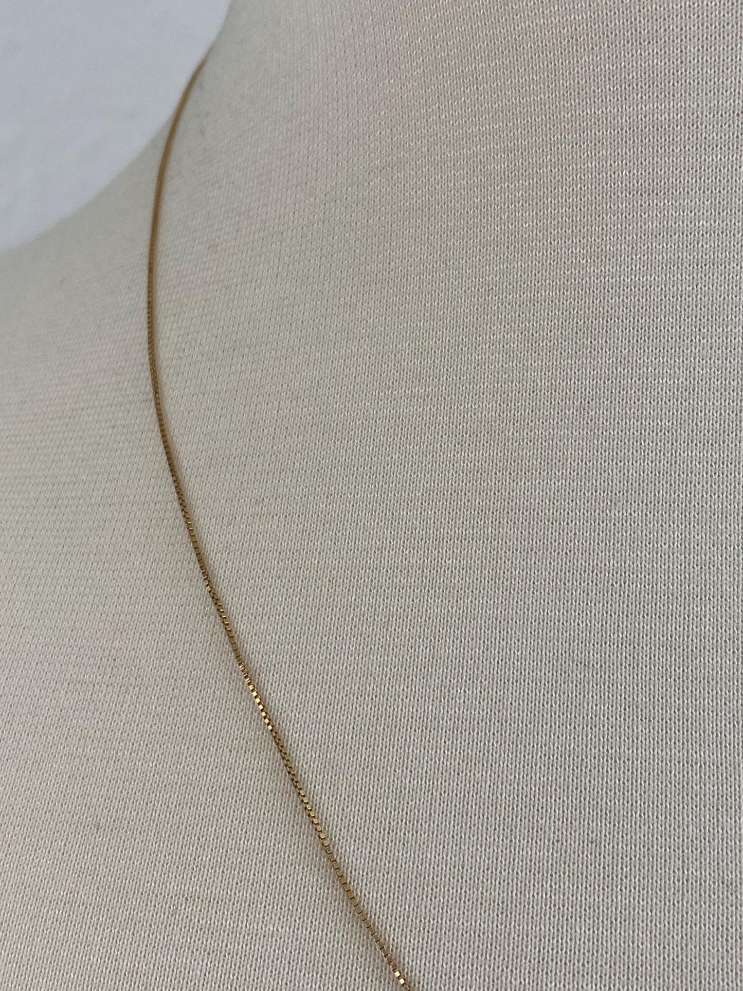 Vintage Solid 10k Yellow Gold Dainty Box Chain Necklace - 20 inches