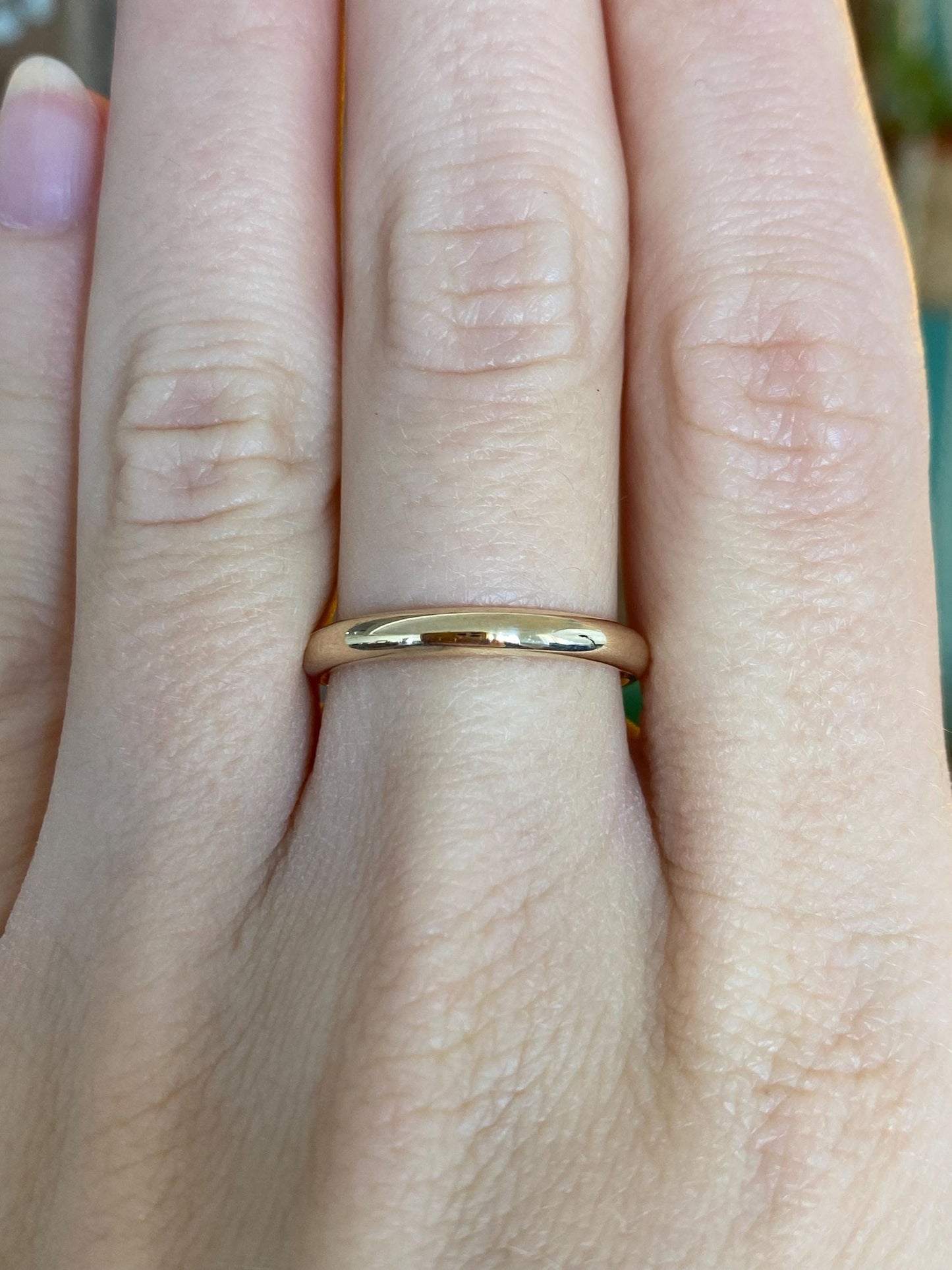 Vintage Solid 14k Yellow Gold Ring Band - Size 7.5