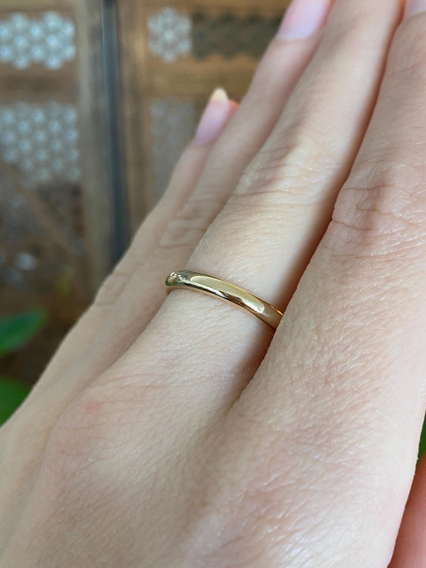 Vintage Solid 14k Yellow Gold Ring Band - Size 7.5