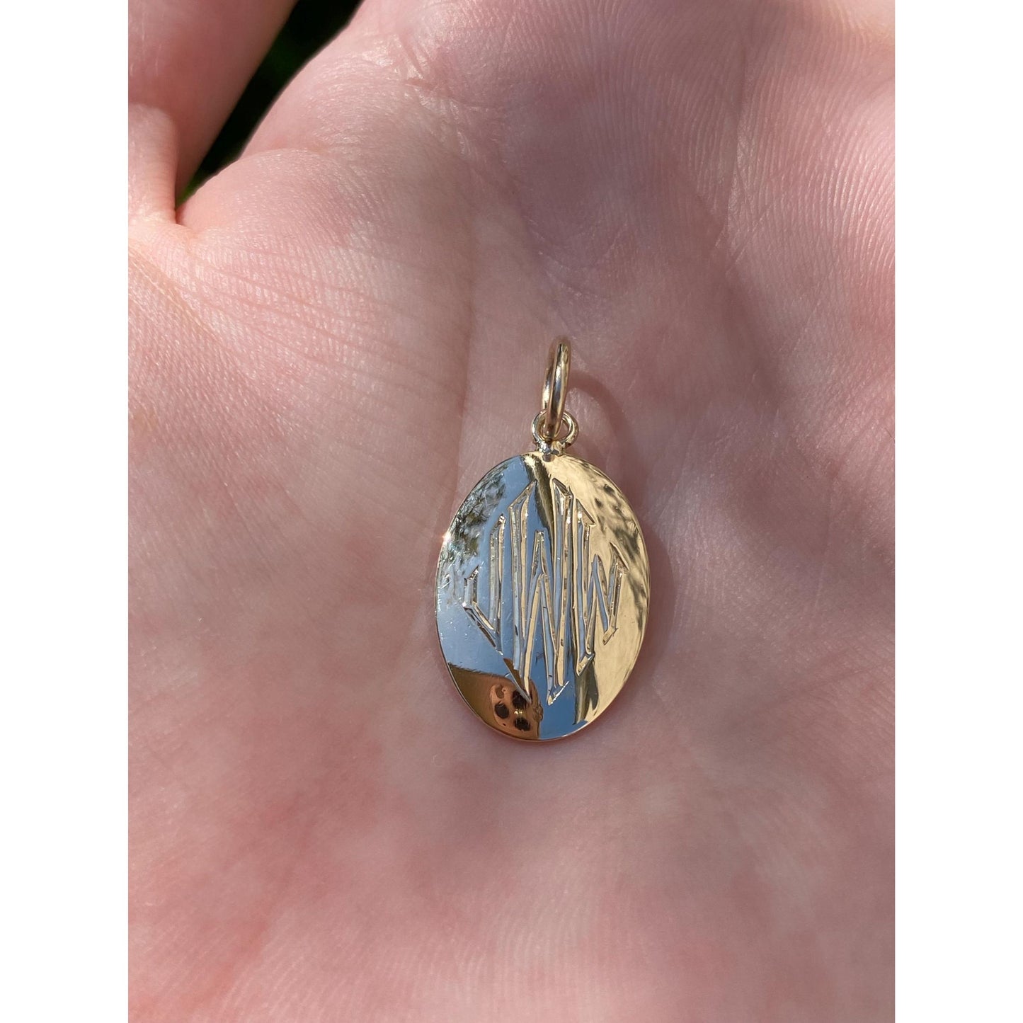 Solid 14k Yellow Gold Monogram 'JWW' Cufflink Conversion Charm