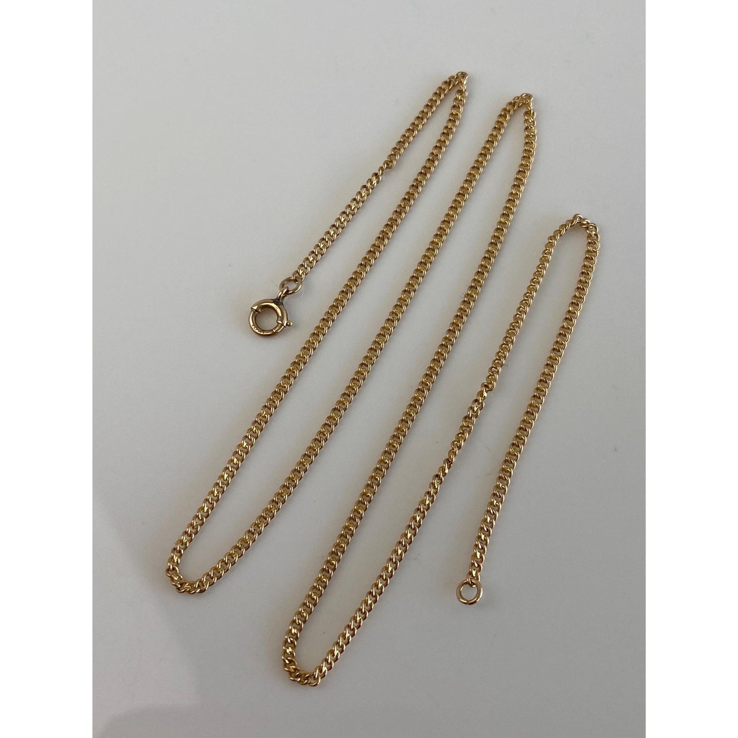Vintage Solid 10k Yellow Gold Tight Curb Chain Necklace - 16.25 inches