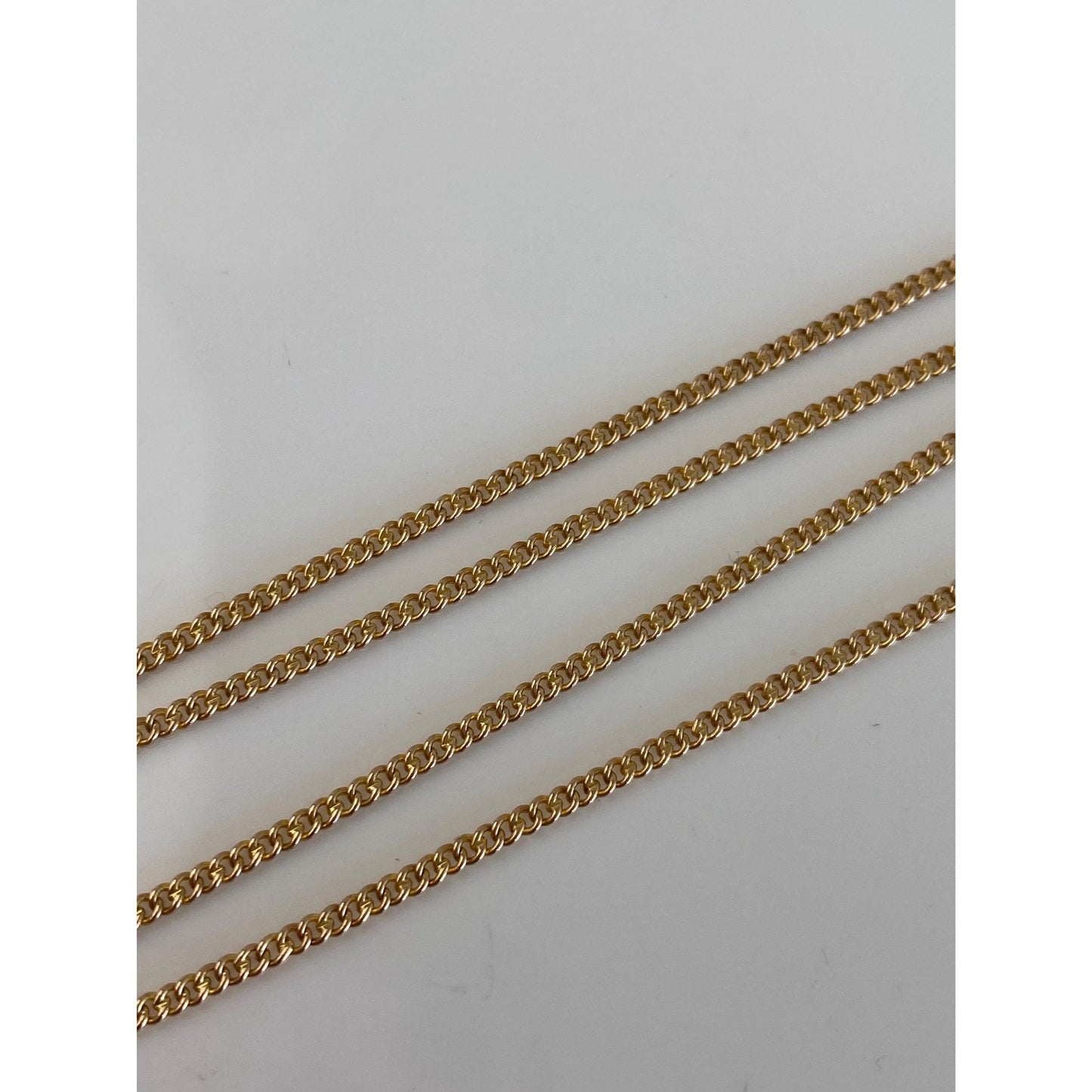 Vintage Solid 10k Yellow Gold Tight Curb Chain Necklace - 16.25 inches