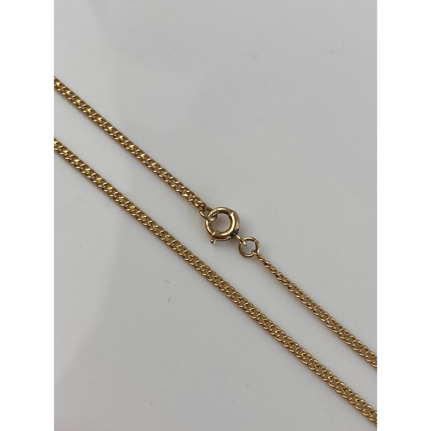 Vintage Solid 10k Yellow Gold Tight Curb Chain Necklace - 16.25 inches