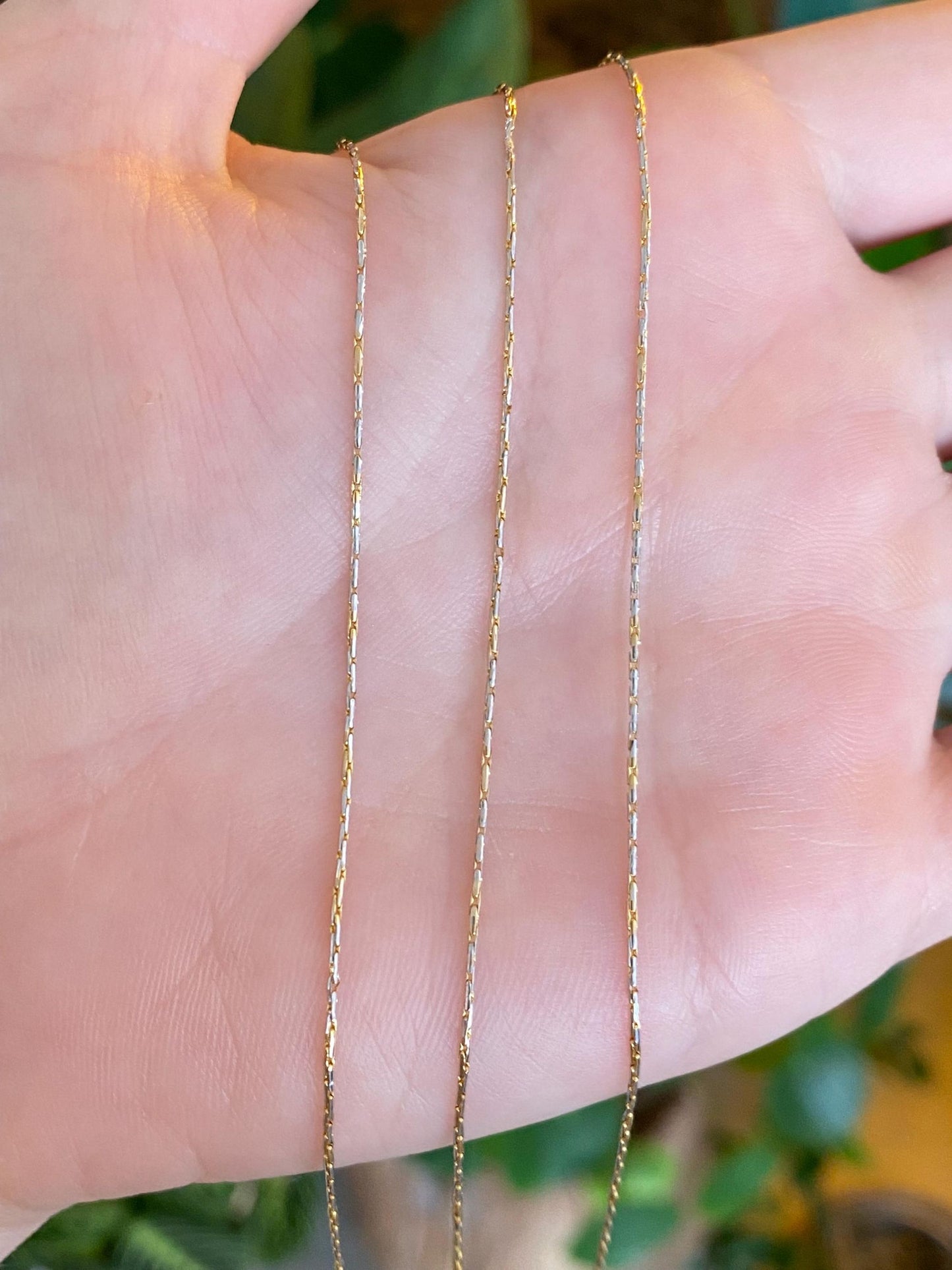 Vintage Solid 10k Tri Tone Gold Rounded Triangle Link Chain - 22.25 inches