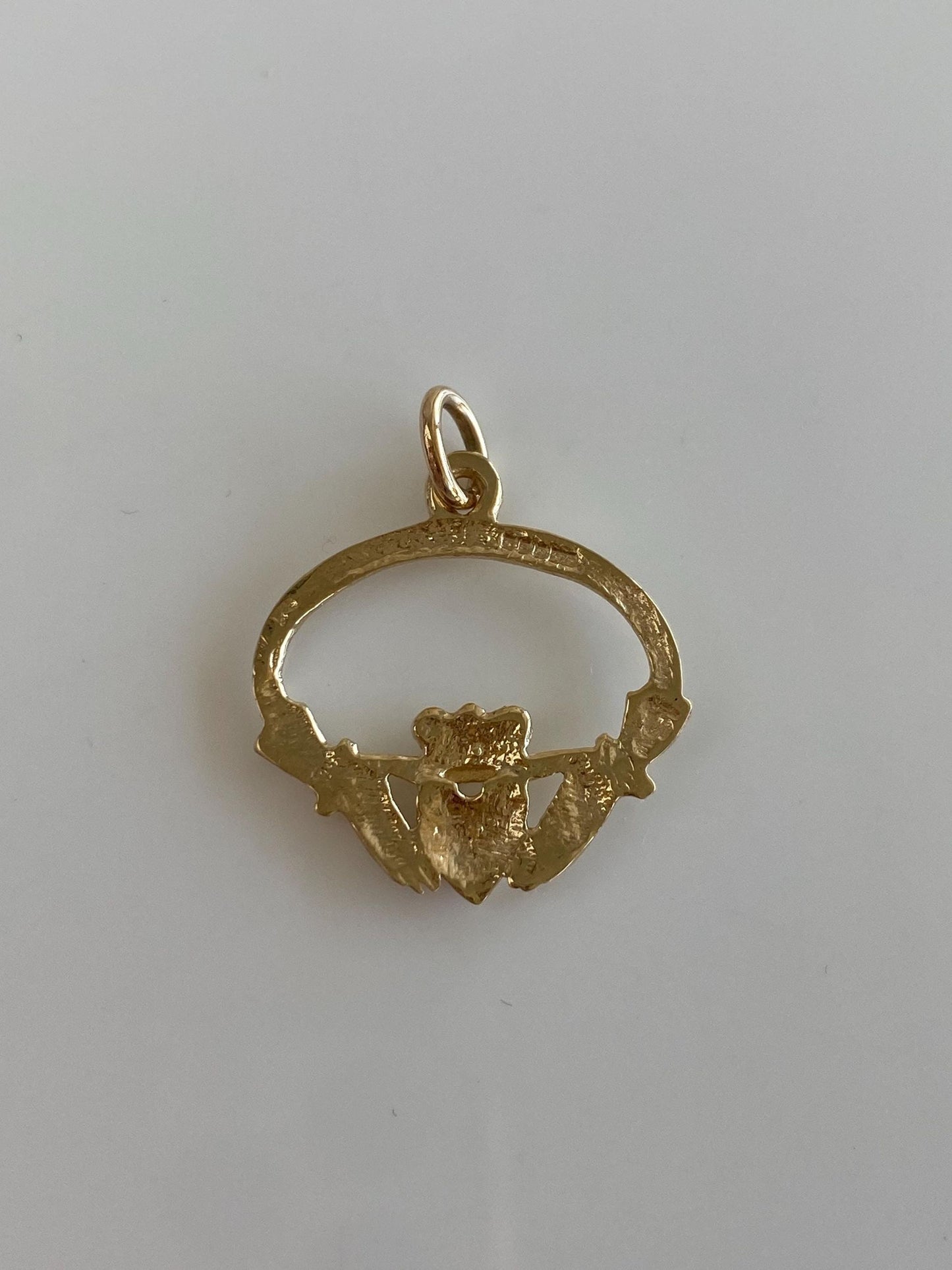 Vintage Solid 9k Yellow Gold Claddaugh Charm