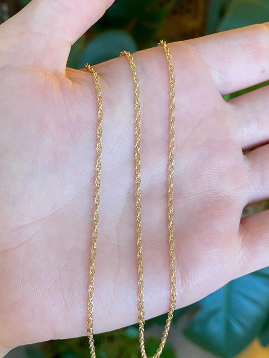 Vintage Solid 14k Yellow Gold Chain Necklace - 18.5 inches