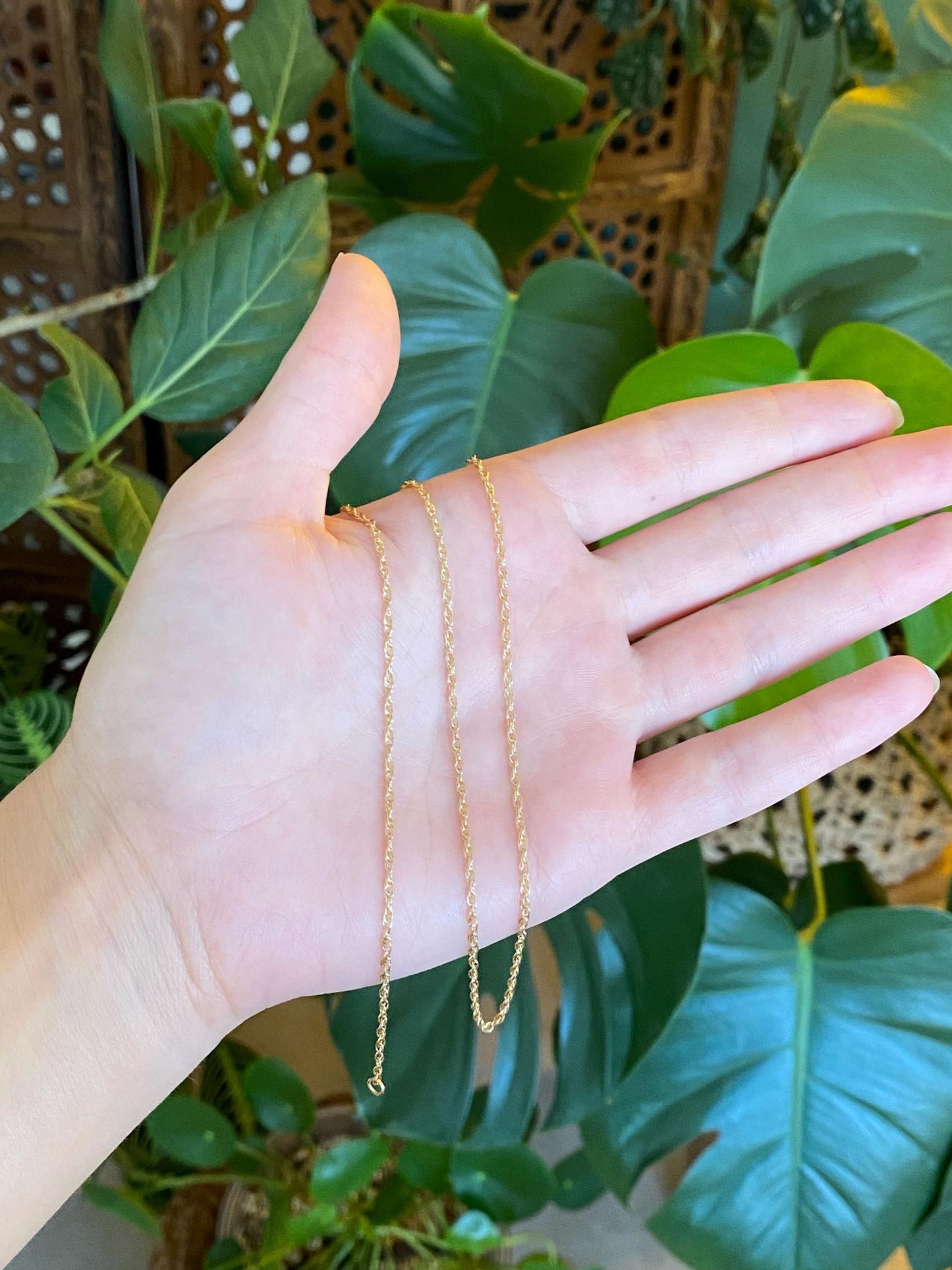 Vintage Solid 14k Yellow Gold Chain Necklace - 18.5 inches