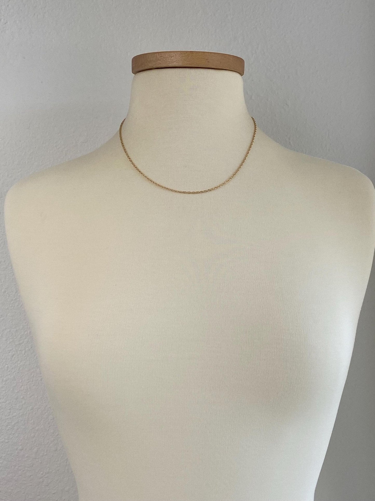 Vintage Solid 14k Yellow Gold Chain Necklace - 18.5 inches