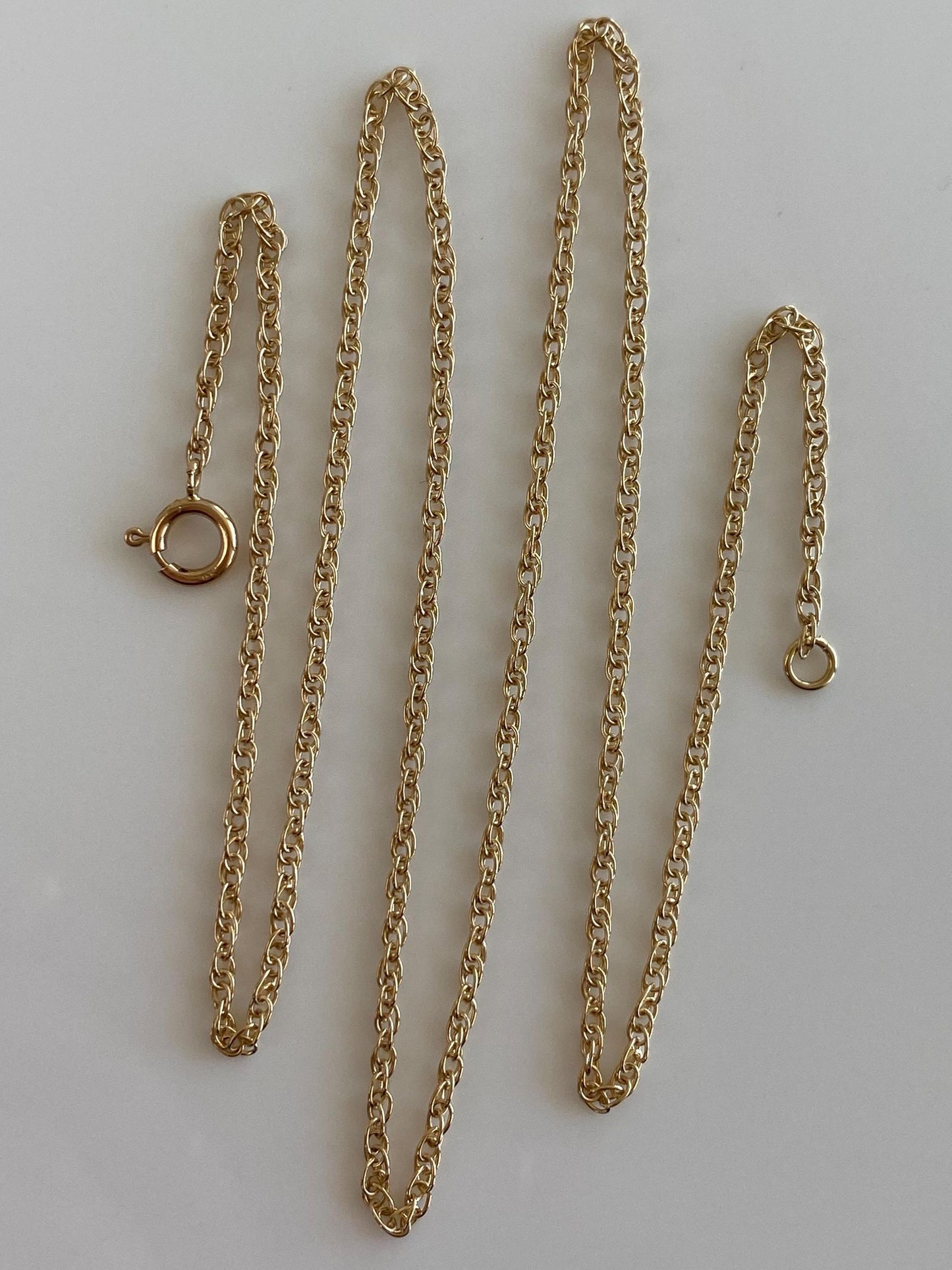 Vintage Solid 14k Yellow Gold Chain Necklace - 18.5 inches