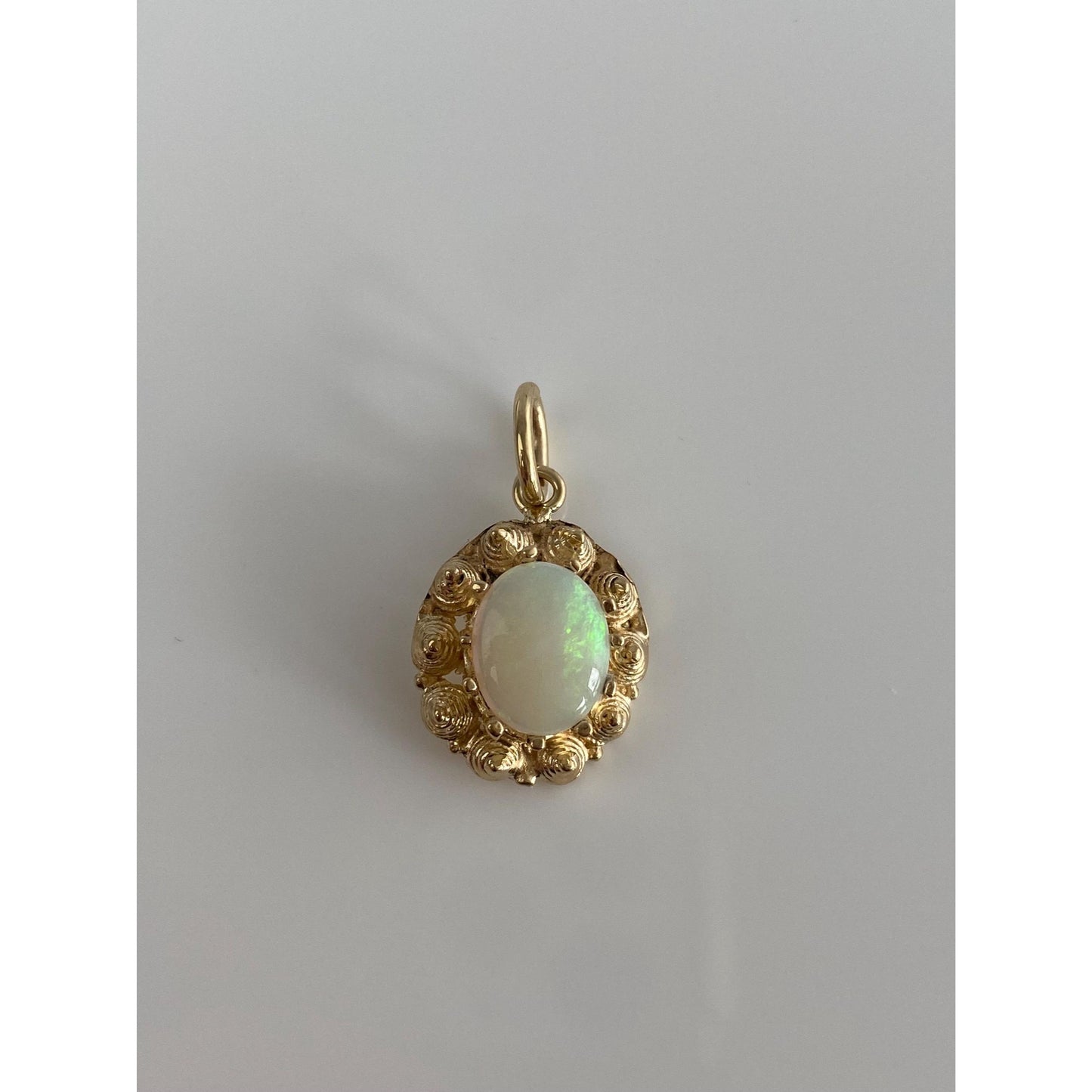 Vintage Solid 14k Yellow Gold Opal Charm