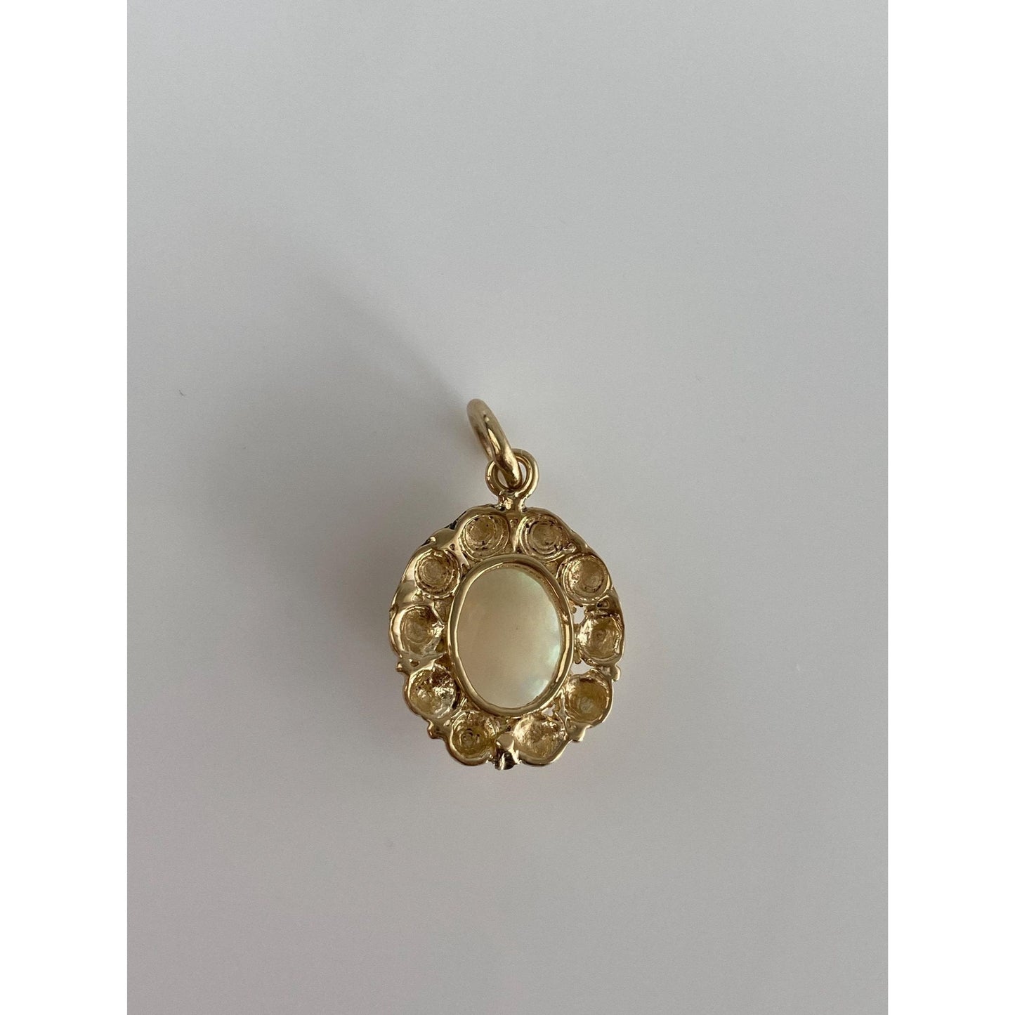 Vintage Solid 14k Yellow Gold Opal Charm