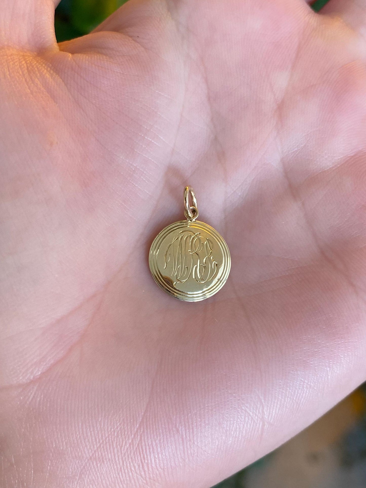 Vintage Solid 14k Yellow Gold Monogram Cufflink Conversion Charm