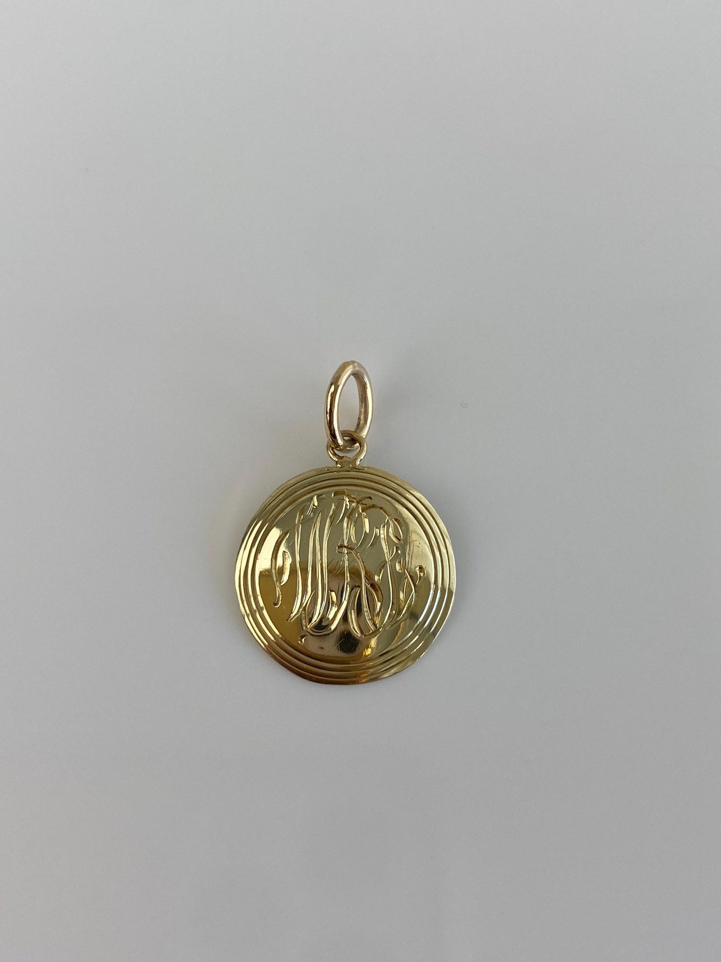 Vintage Solid 14k Yellow Gold Monogram Cufflink Conversion Charm