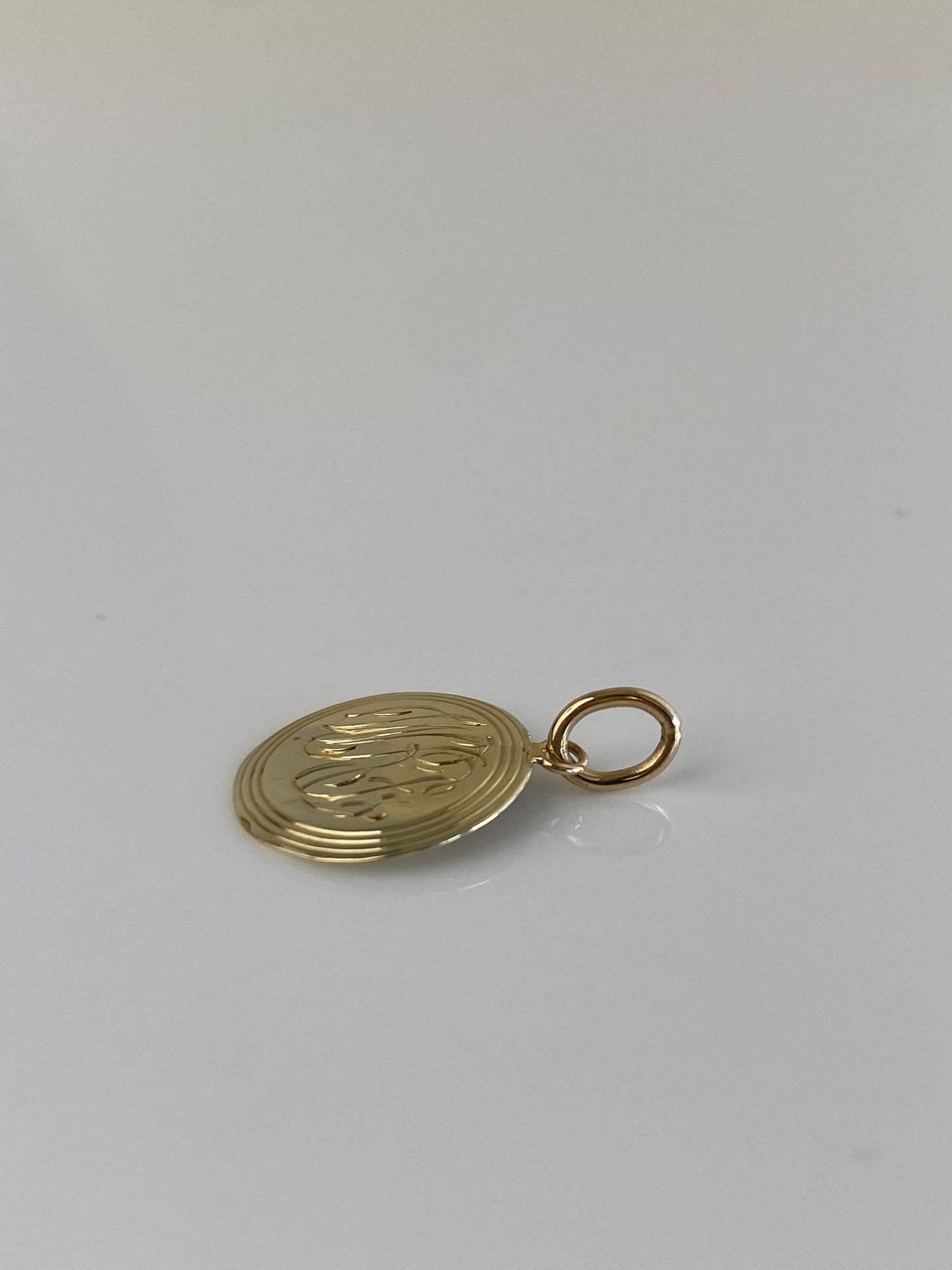 Vintage Solid 14k Yellow Gold Monogram Cufflink Conversion Charm