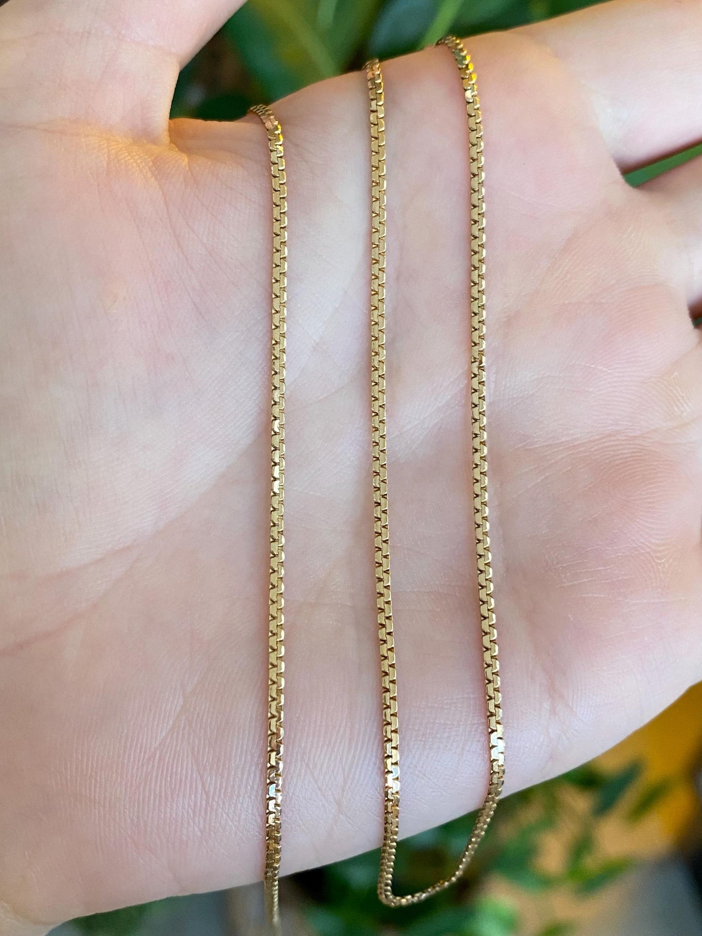 Vintage Solid 14k Yellow Gold Slim C Link Chain Necklace - 19 inches