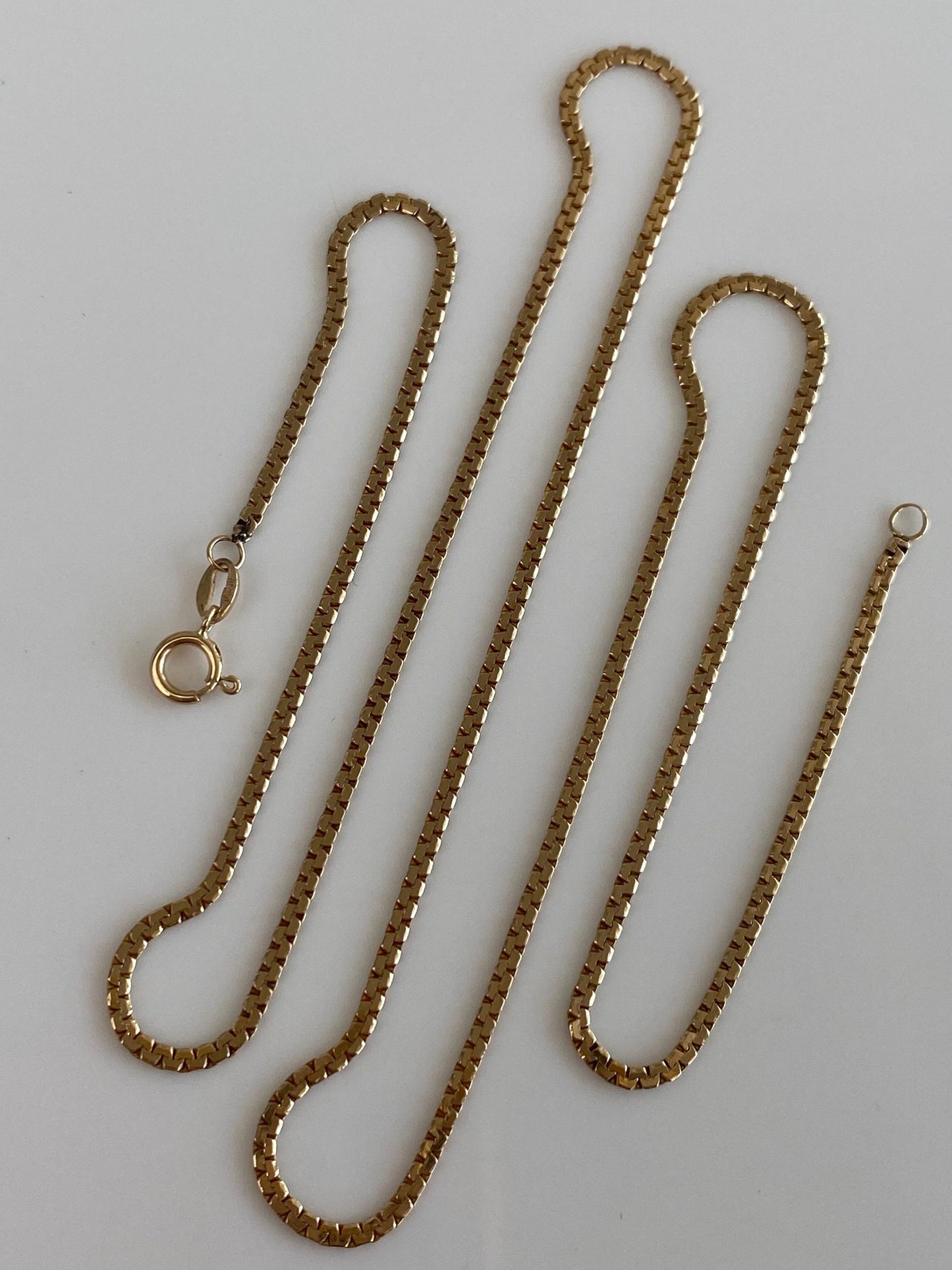Vintage Solid 14k Yellow Gold Slim C Link Chain Necklace - 19 inches