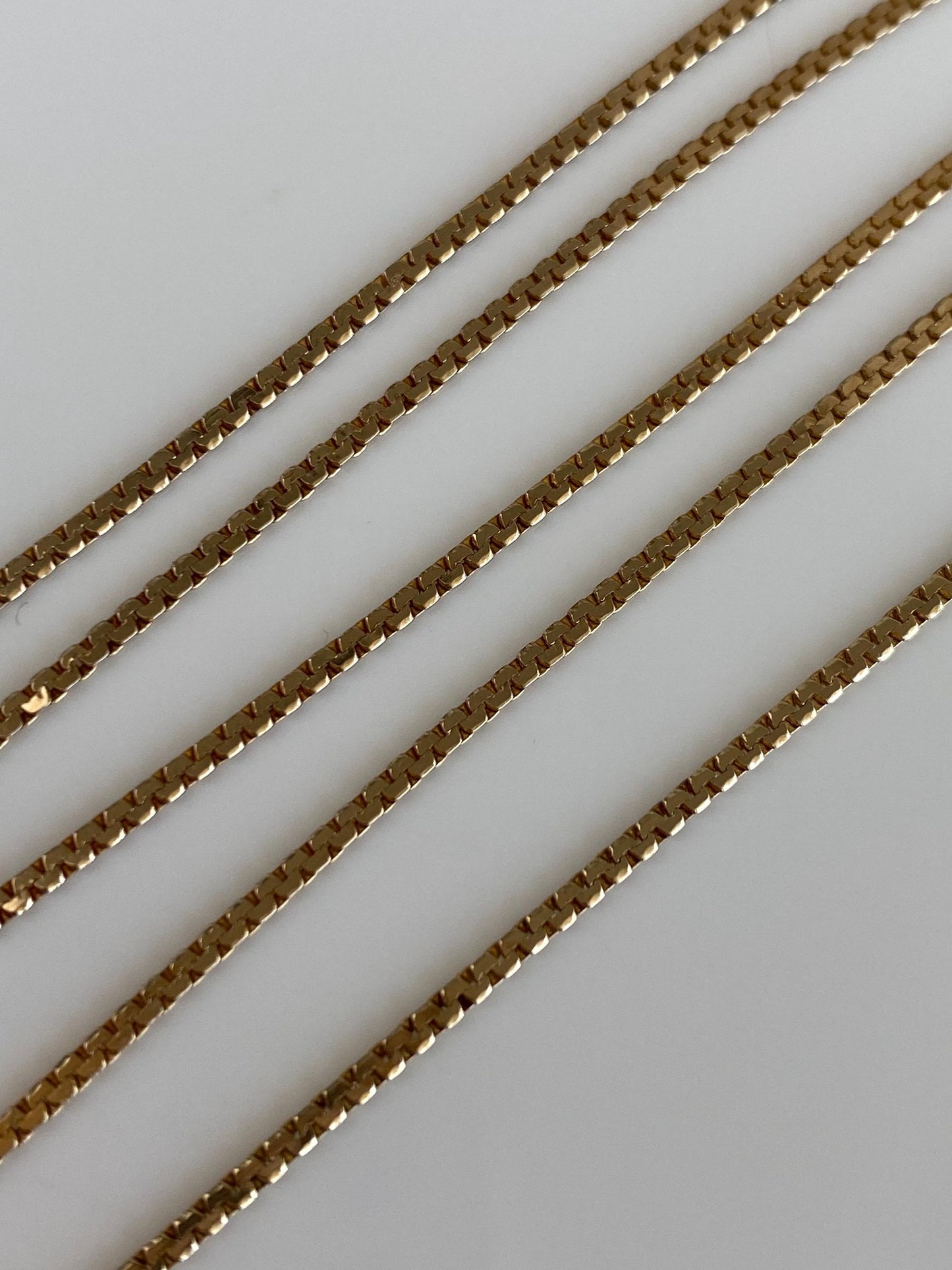 Vintage Solid 14k Yellow Gold Slim C Link Chain Necklace - 19 inches