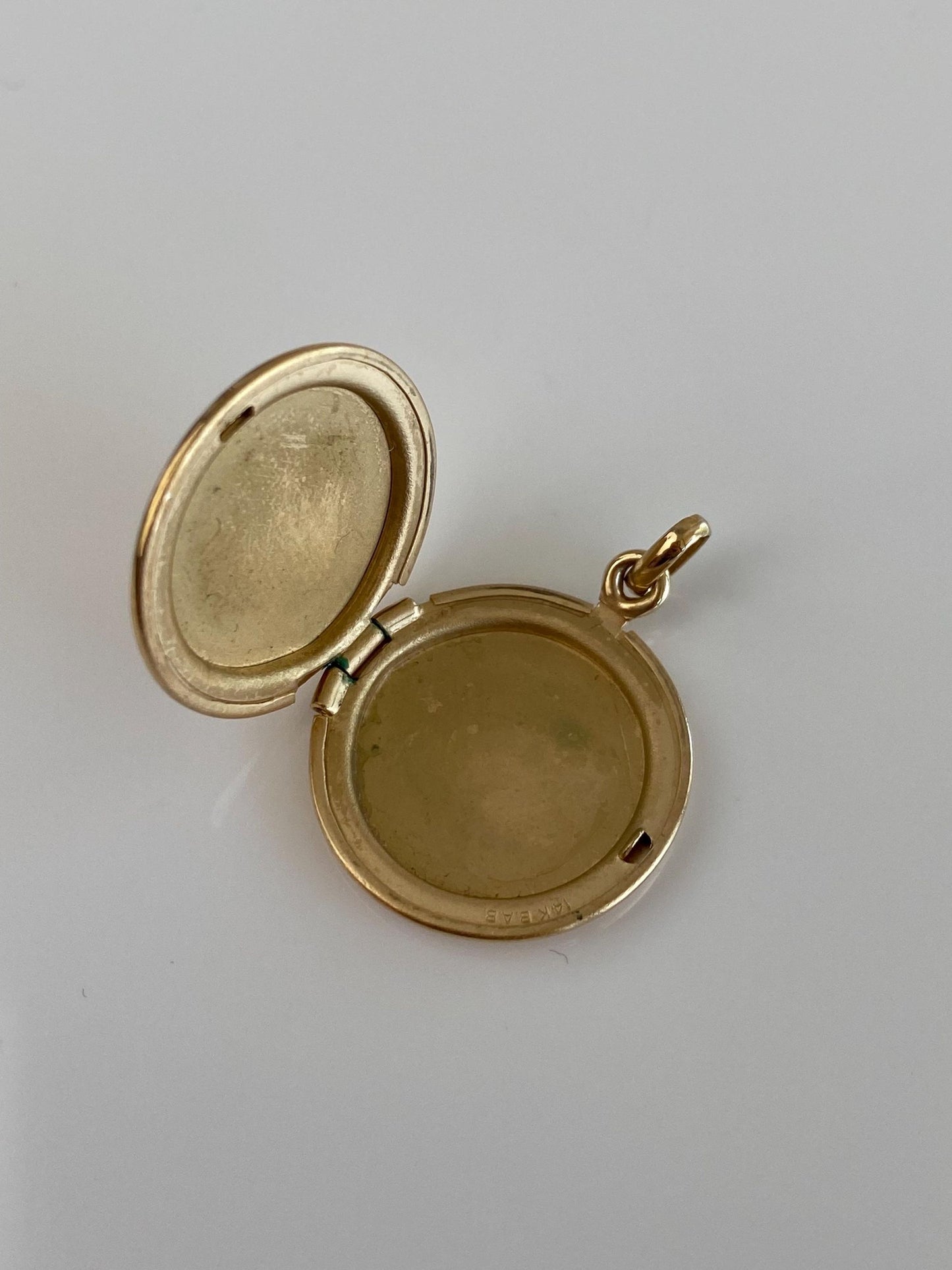 Vintage Solid 14k Yellow Gold Monogram Locket Charm