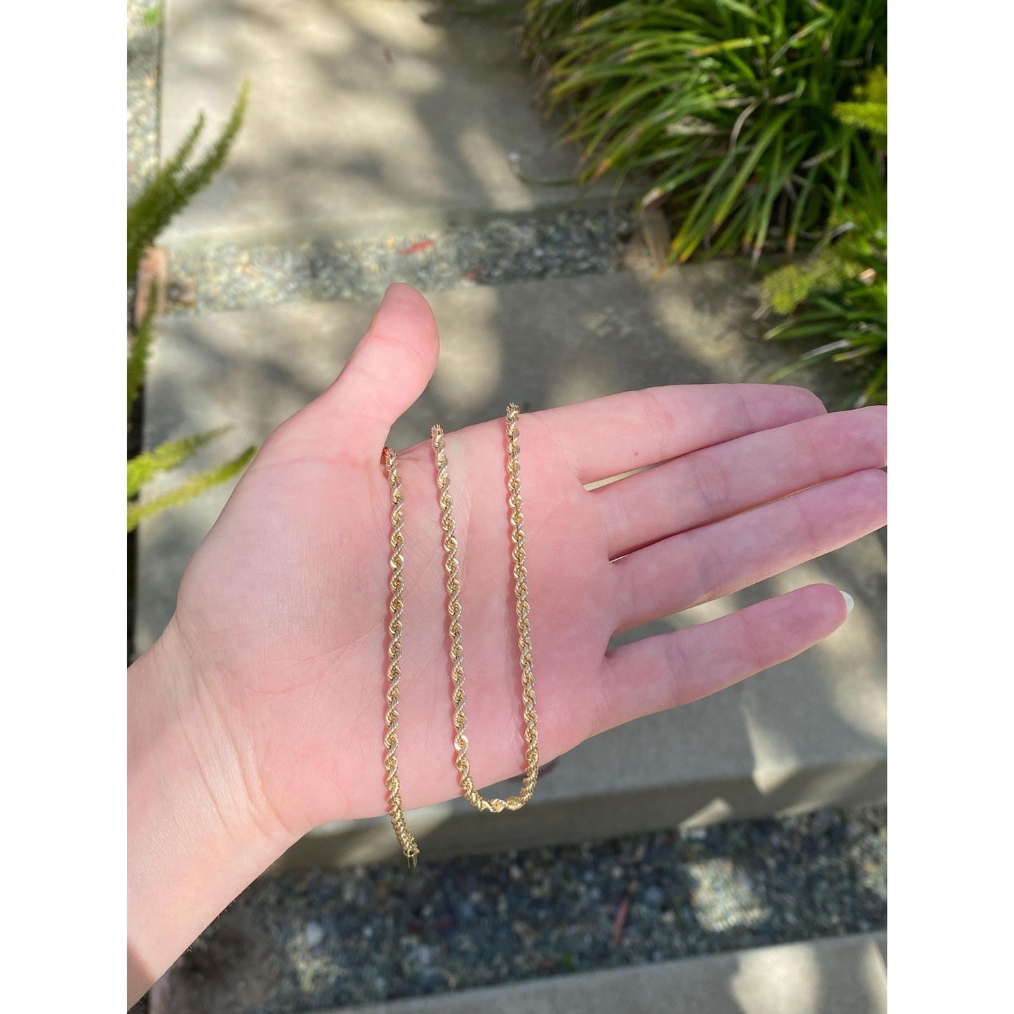 Vintage Solid 10k Yellow Gold Chunky Rope Chain Necklace - 28 inches