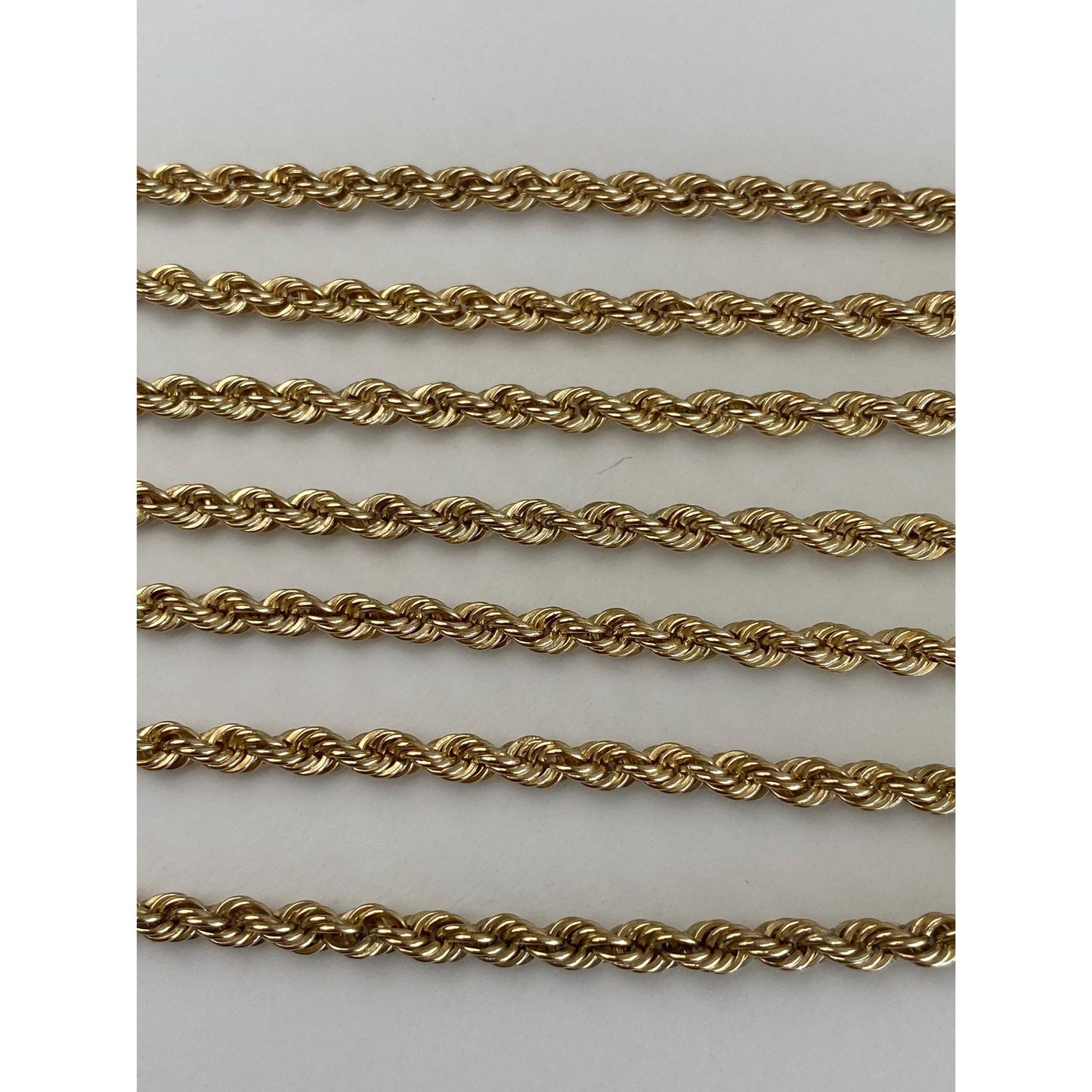 Vintage Solid 10k Yellow Gold Chunky Rope Chain Necklace - 28 inches