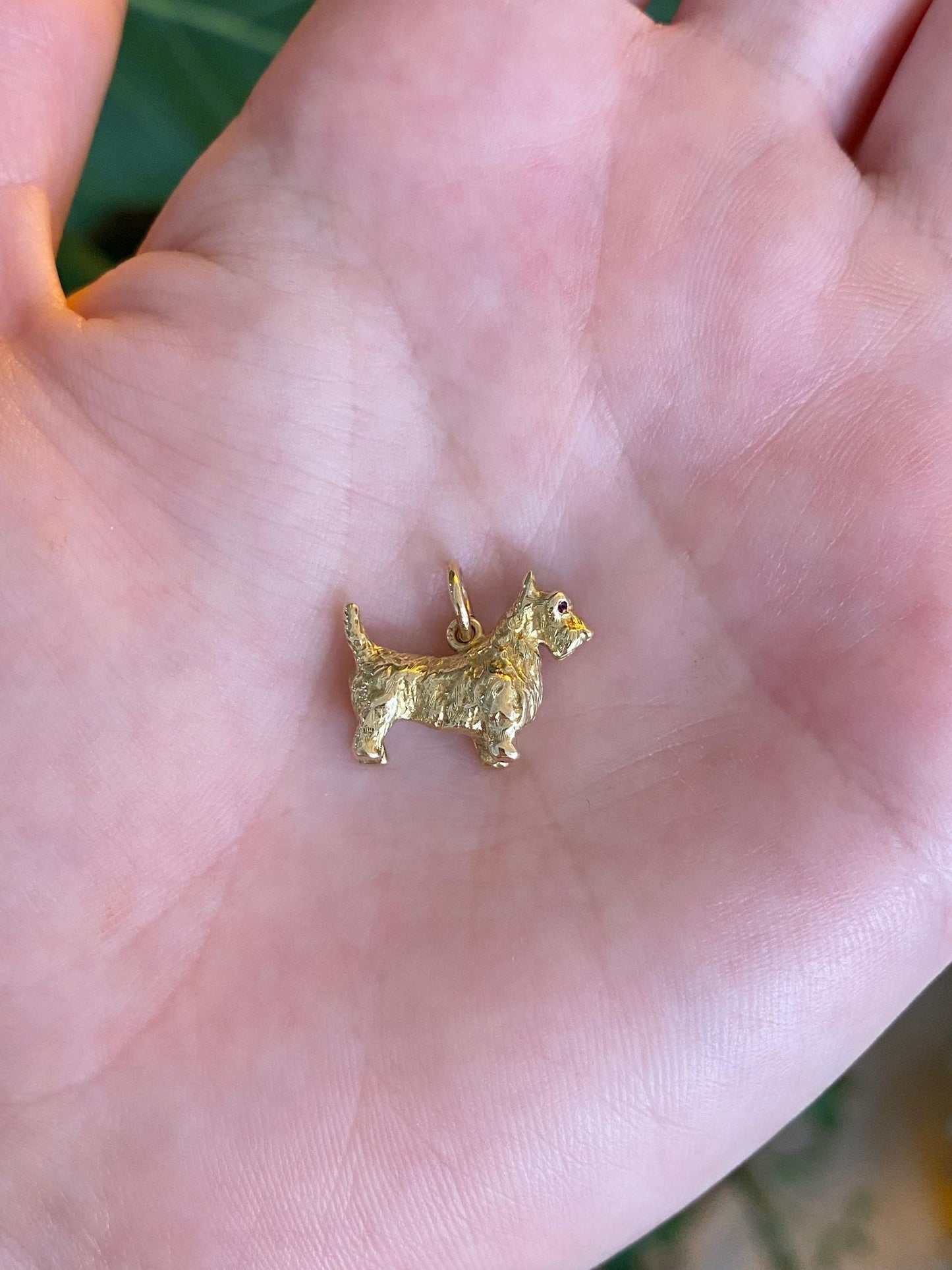 Vintage Solid 14k Yellow Gold Scotty Dog Charm