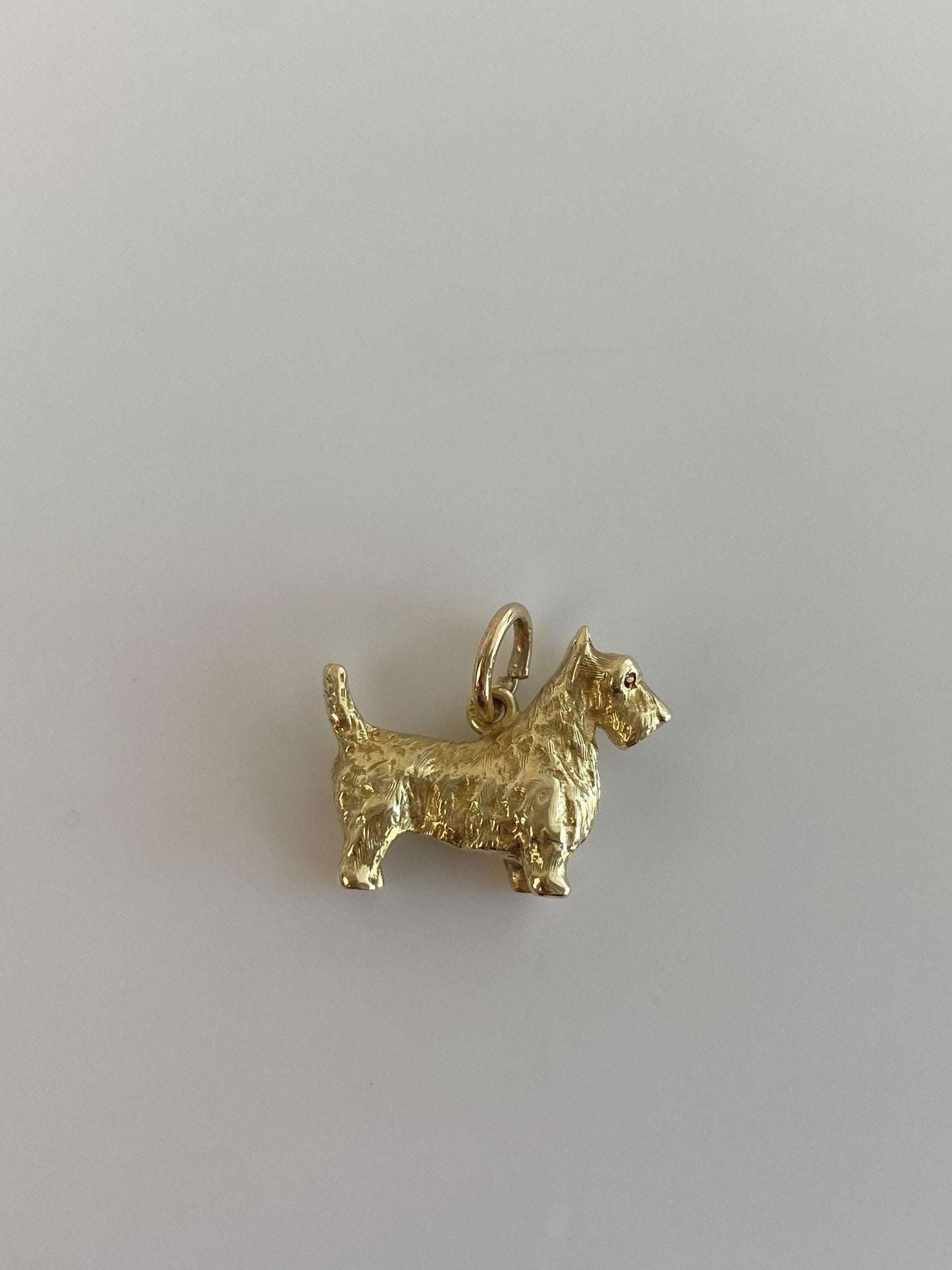 Vintage Solid 14k Yellow Gold Scotty Dog Charm