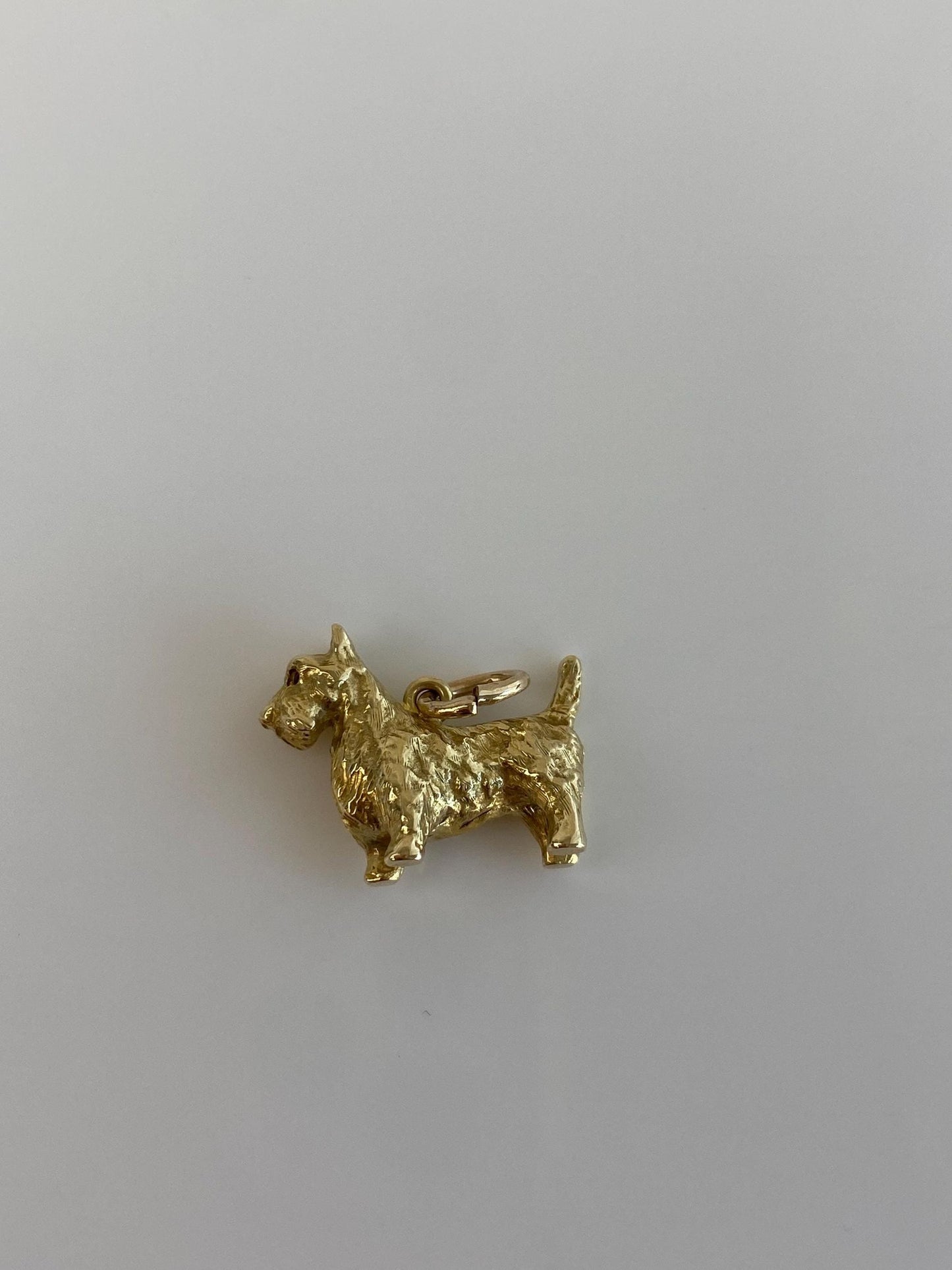 Vintage Solid 14k Yellow Gold Scotty Dog Charm