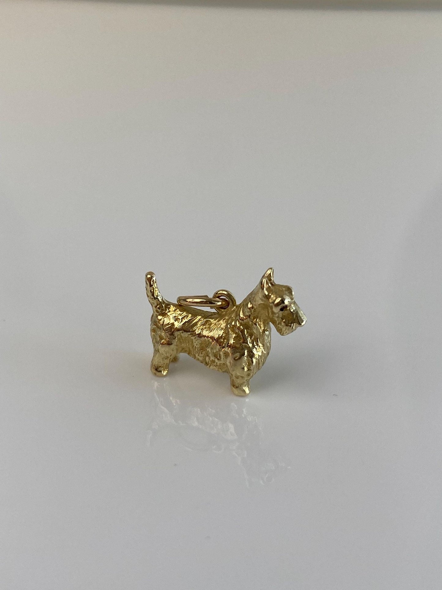 Vintage Solid 14k Yellow Gold Scotty Dog Charm