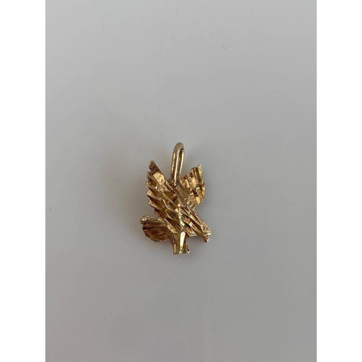 Vintage Solid 10k Yellow Gold Diamond Cut Eagle Charm